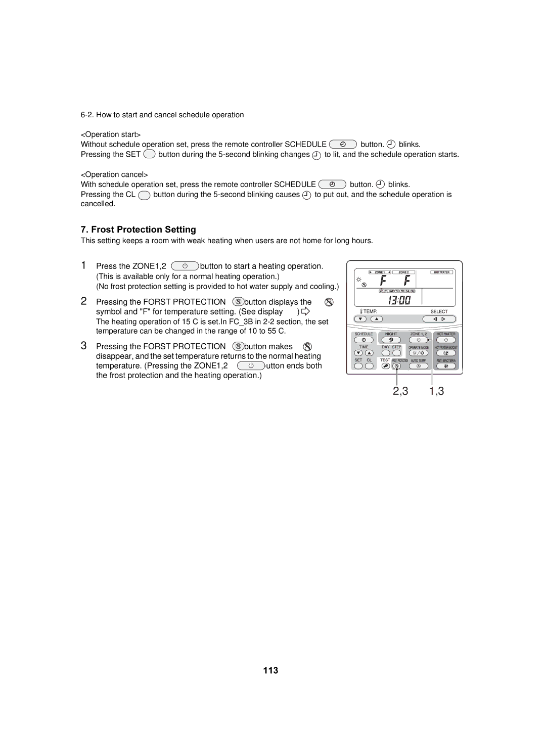 Toshiba HWS-2101CSHM3-E(-UK), HWS-802XWHT6-E, HWS-802H-E, HWS-802XWHM3-E, HWS-3001CSHM3-E(-UK) Frost Protection Setting, 113 