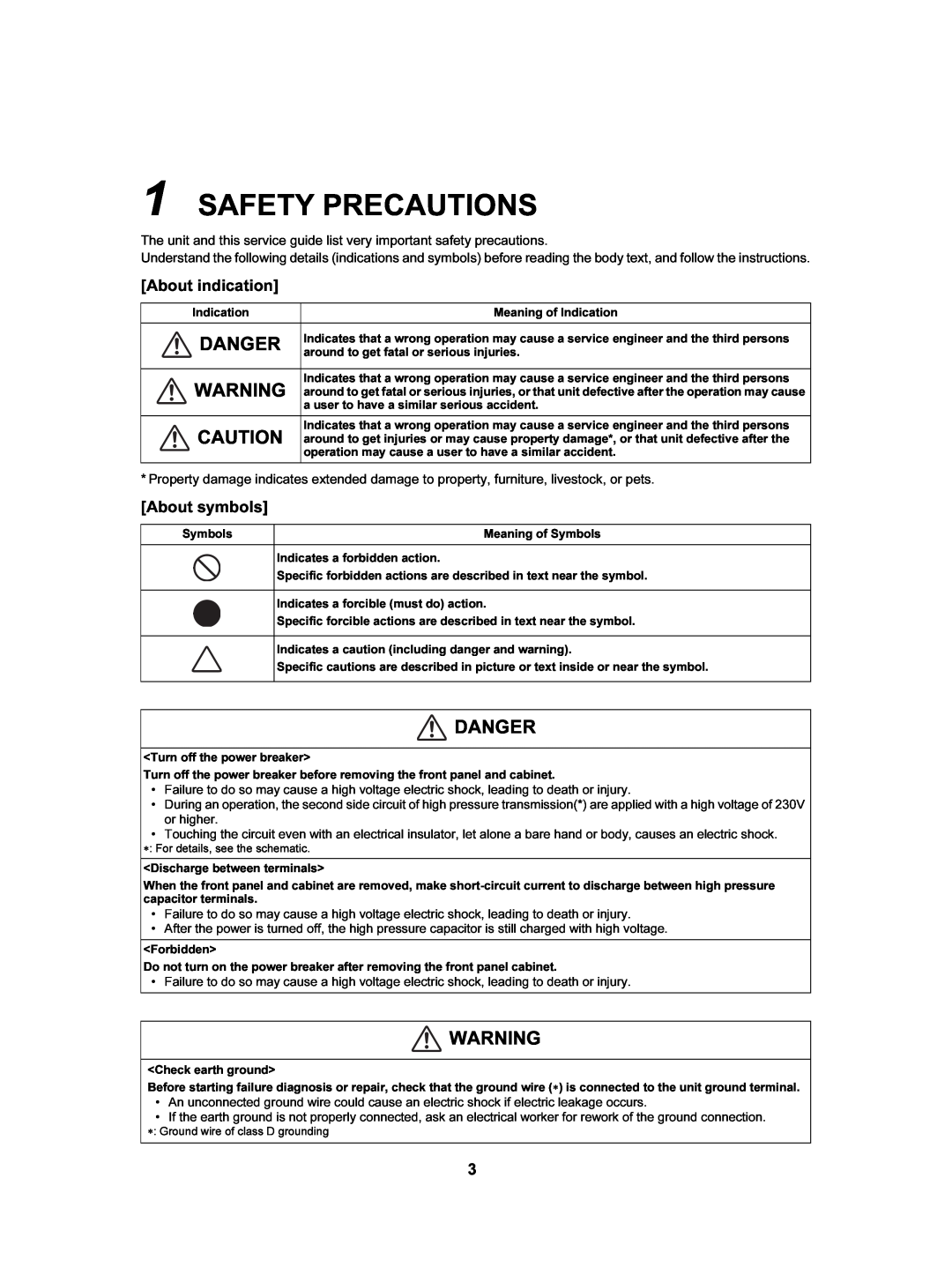 Toshiba HWS-2101CSHM3-E(-UK), HWS-802XWHT6-E, HWS-802H-E Safety Precautions, Danger, About indication, About symbols 