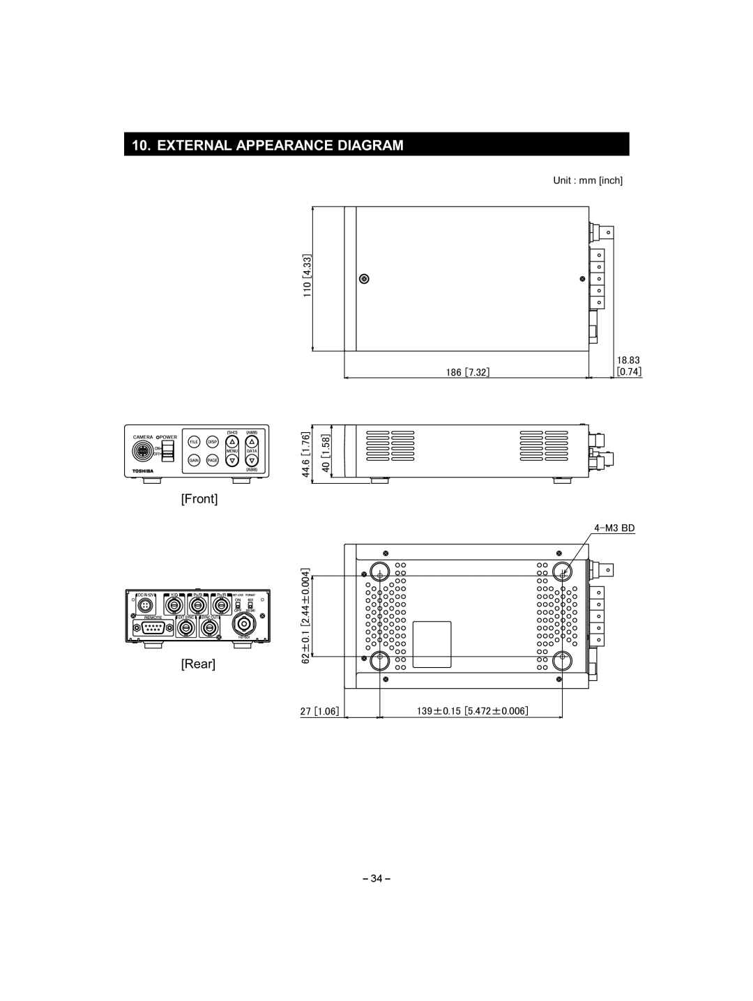 Toshiba IK - HD1C instruction manual External Appearance Diagram 