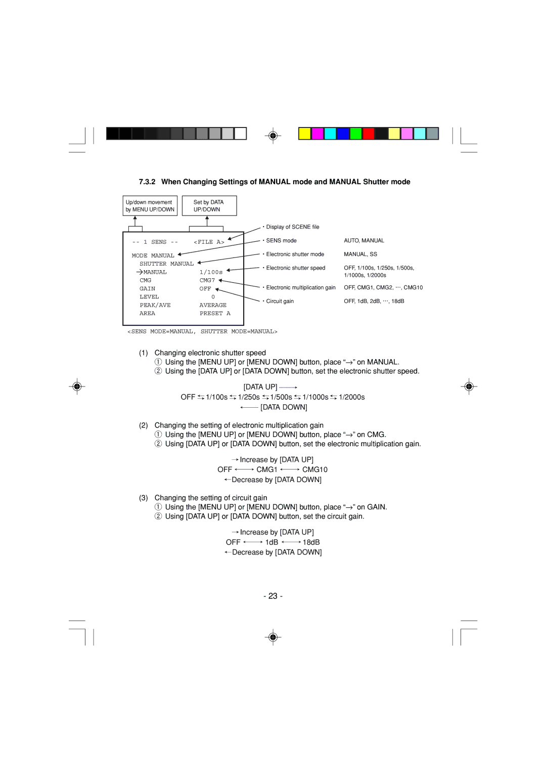 Toshiba IK-1000 instruction manual Data UP 