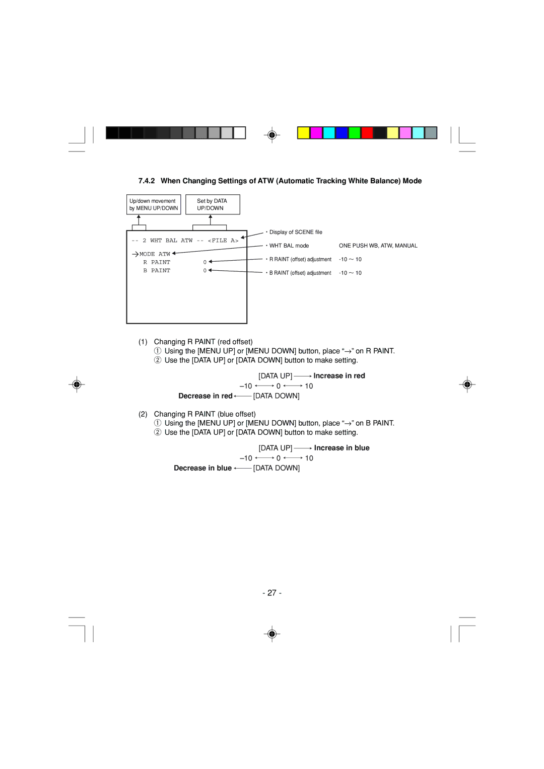 Toshiba IK-1000 instruction manual Mode ATW 