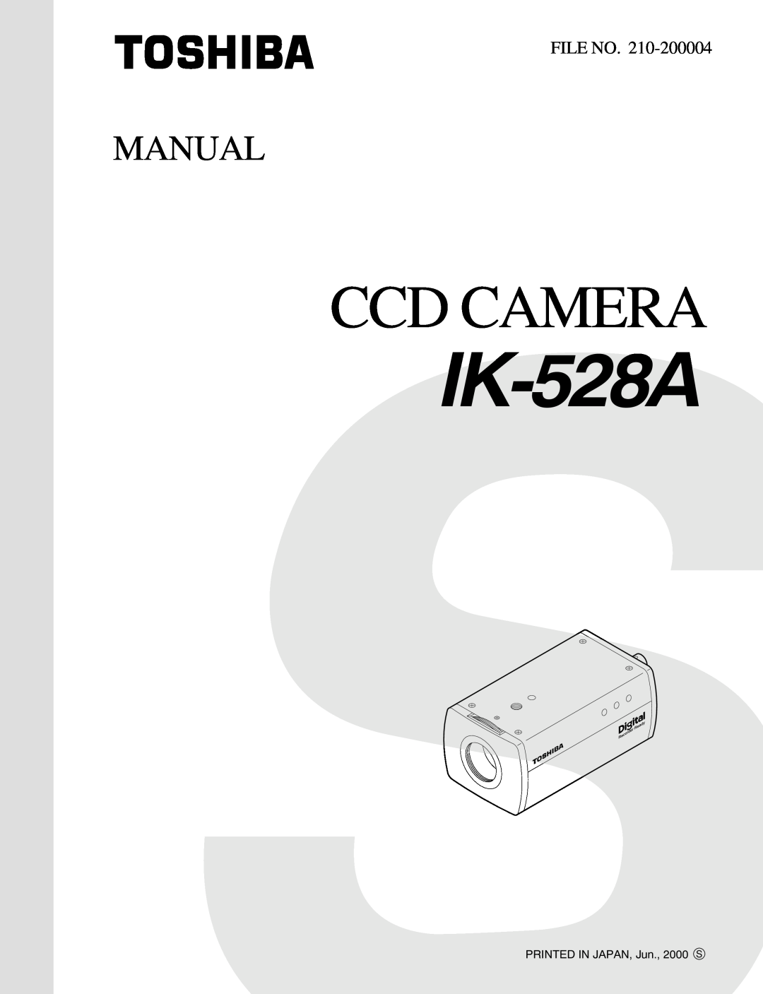 Toshiba IK-528A manual Ccd Camera, Manual, File No 