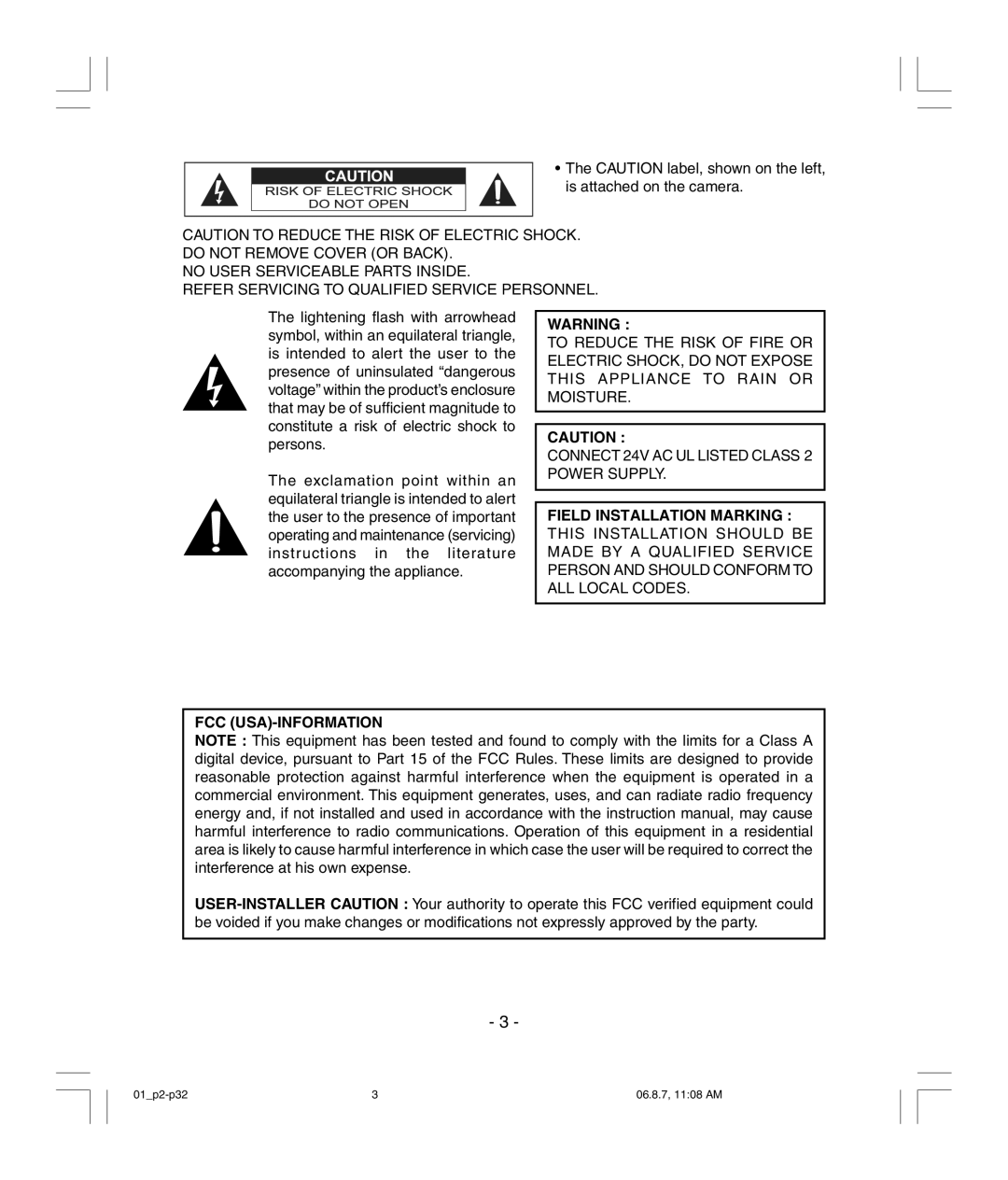 Toshiba IK-6410A, IK-6210A instruction manual 01p2-p32 06.8.7, 1108 AM 