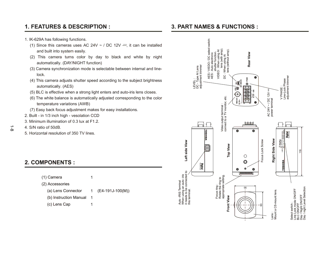 Toshiba IK-644A manual 