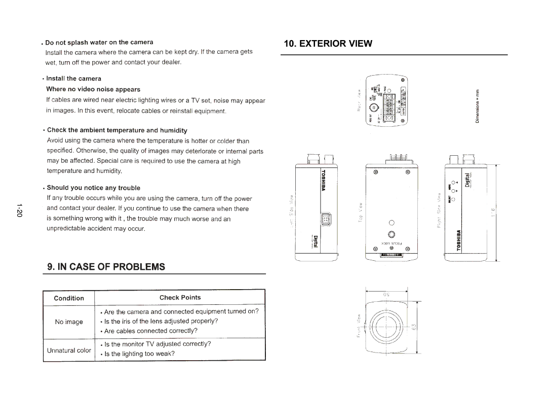 Toshiba IK-645A manual Exterior View 