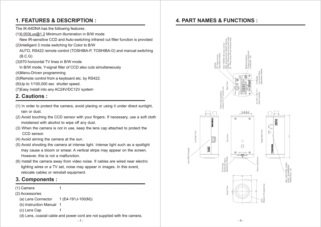 Toshiba IK-64DNA manual 