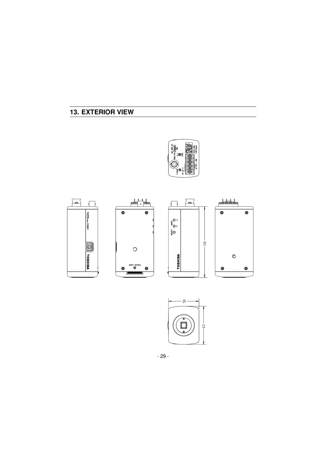 Toshiba IK-6550A instruction manual Exterior View 