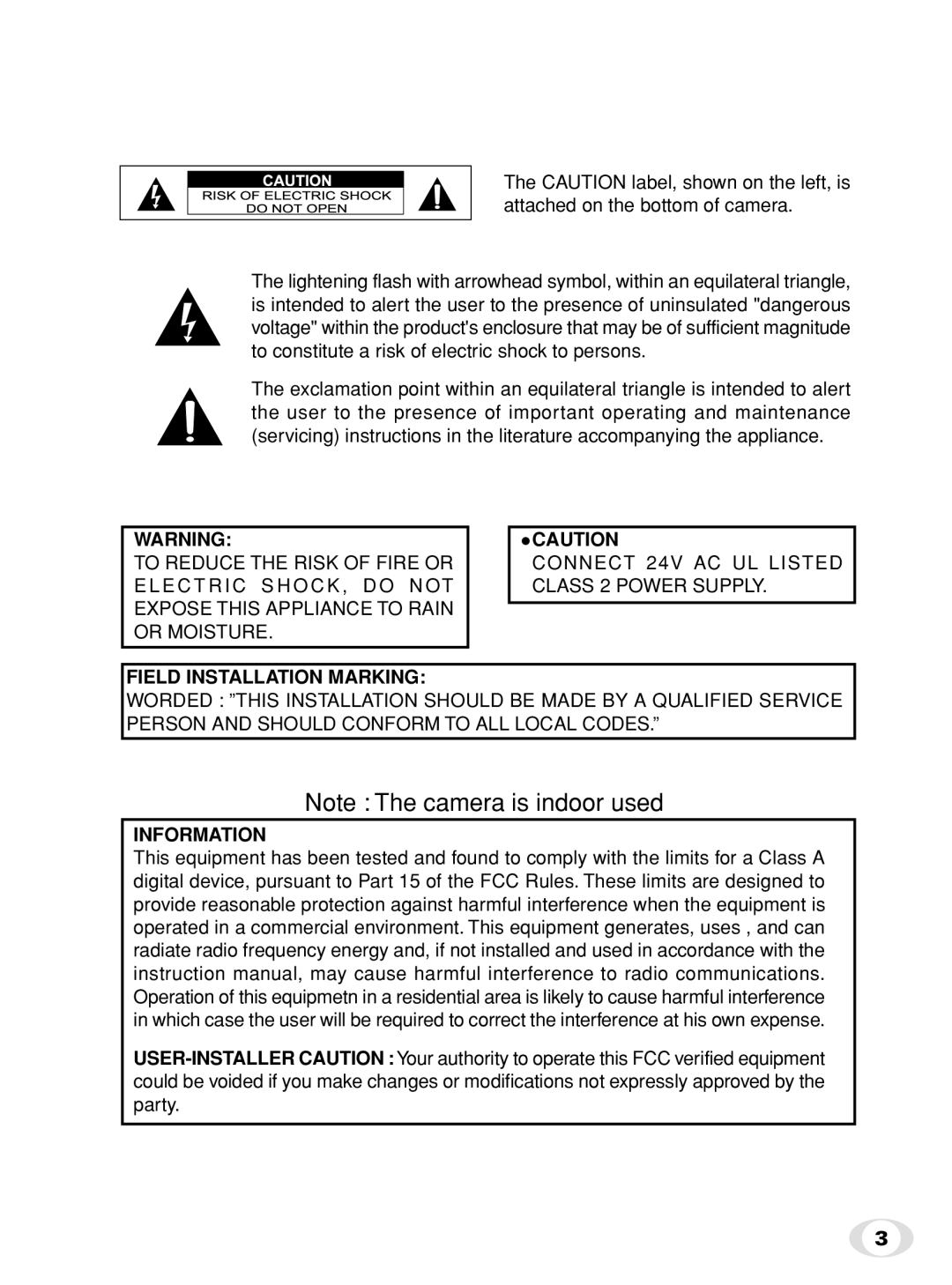 Toshiba IK-65WDA instruction manual Field Installation Marking 