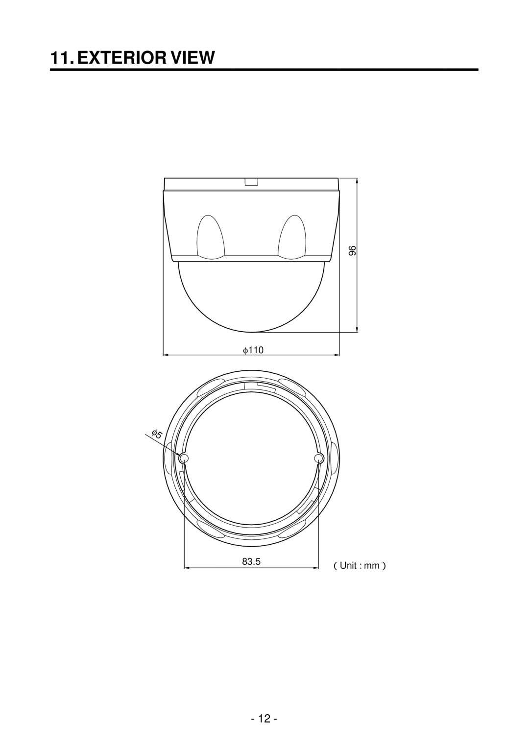 Toshiba IK-DF01A instruction manual Exterior View 