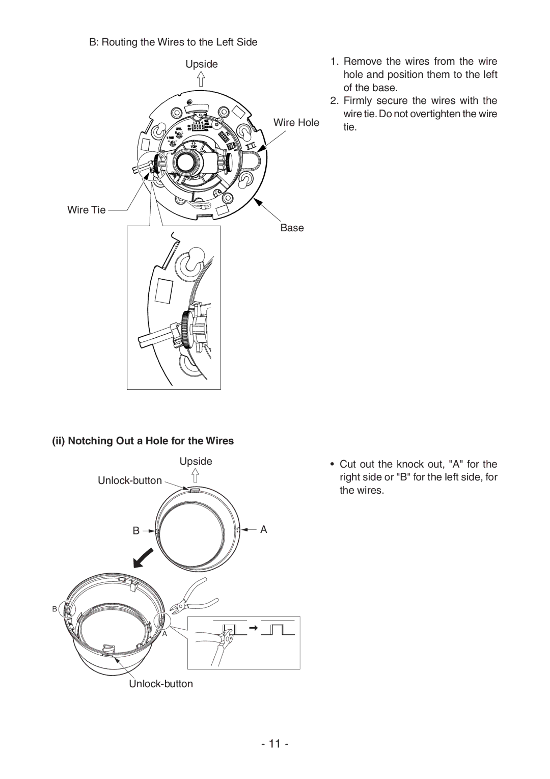 Toshiba IK-DF02A instruction manual Ii Notching Out a Hole for the Wires 