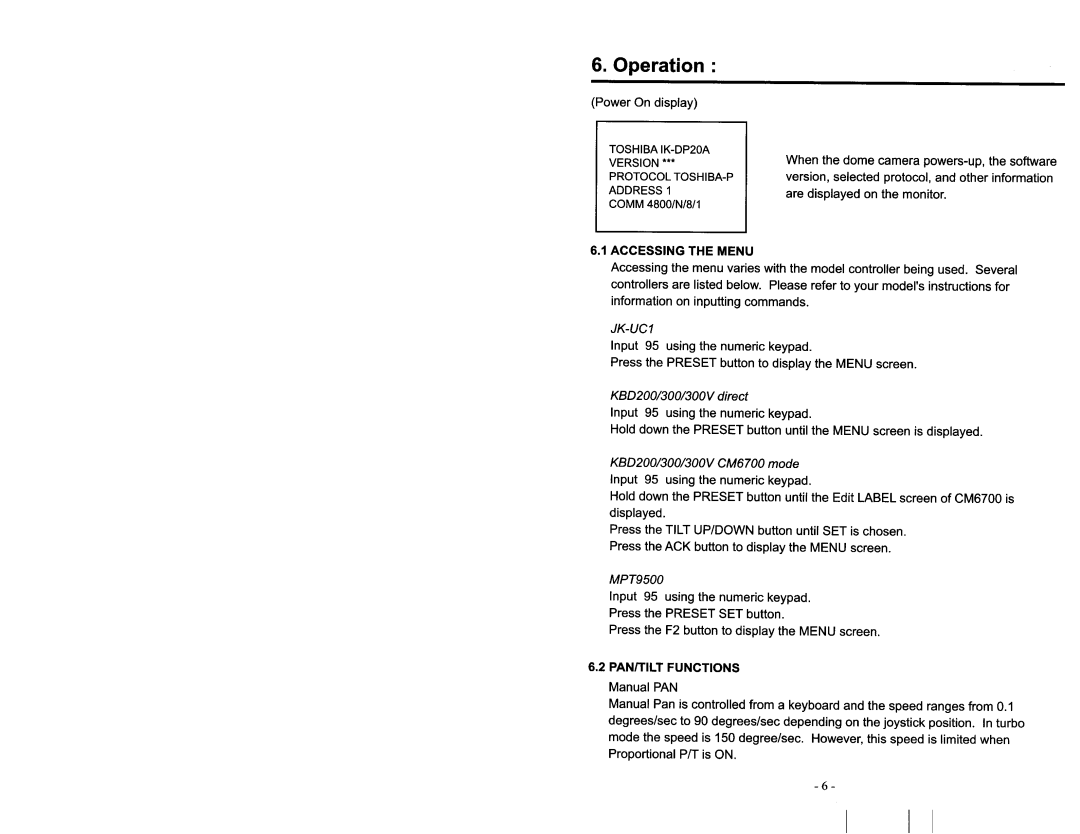 Toshiba IK-DP20A manual 