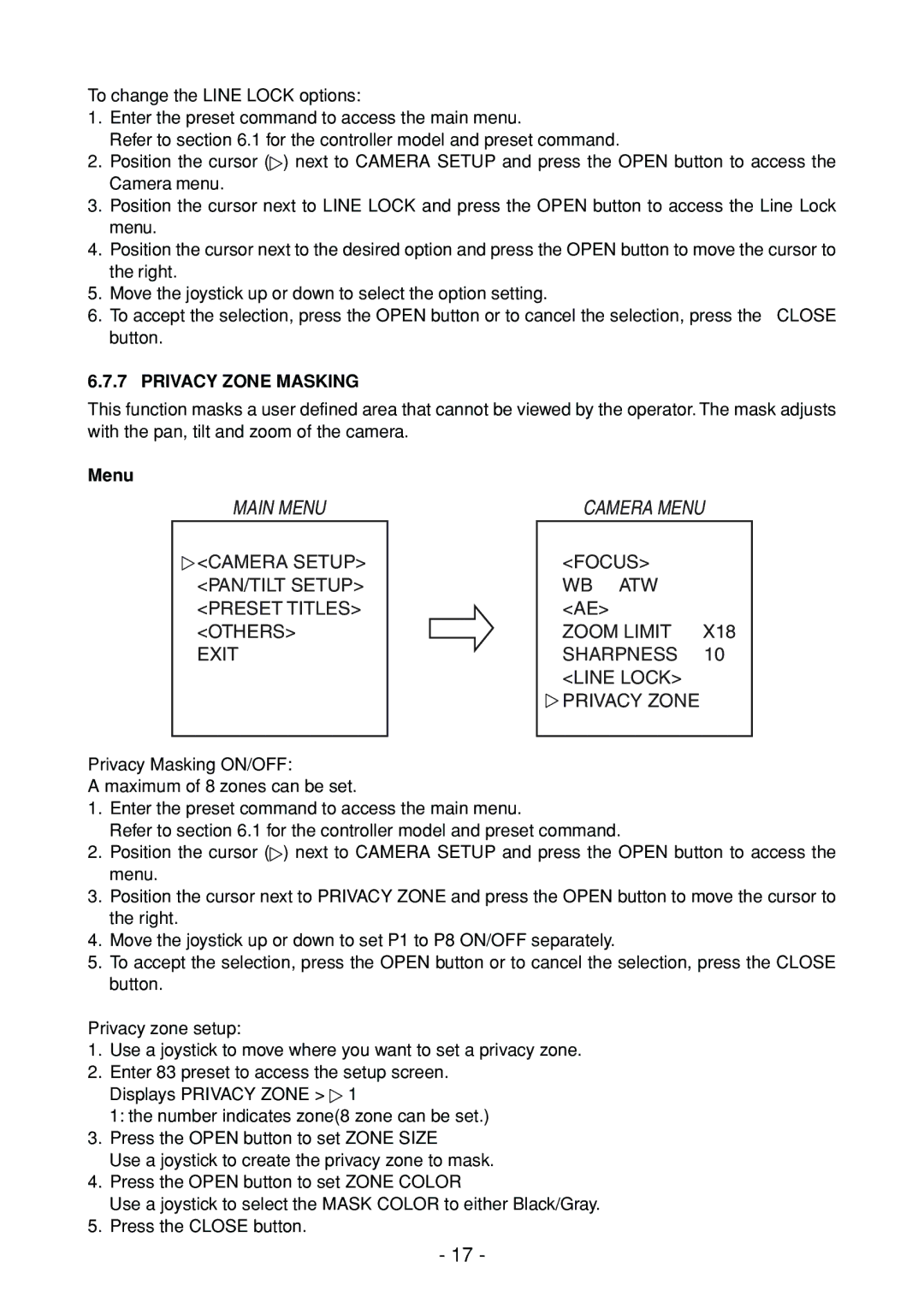 Toshiba IK-DP30A instruction manual Privacy Zone Masking 