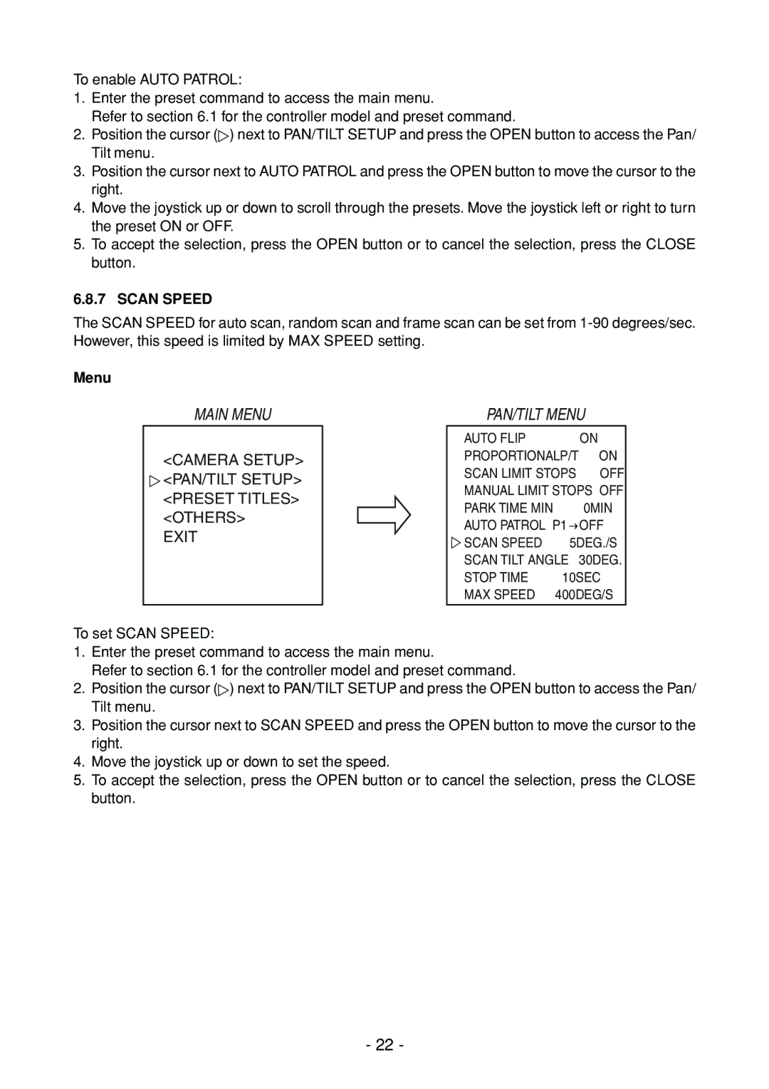 Toshiba IK-DP30A instruction manual Scan Speed 