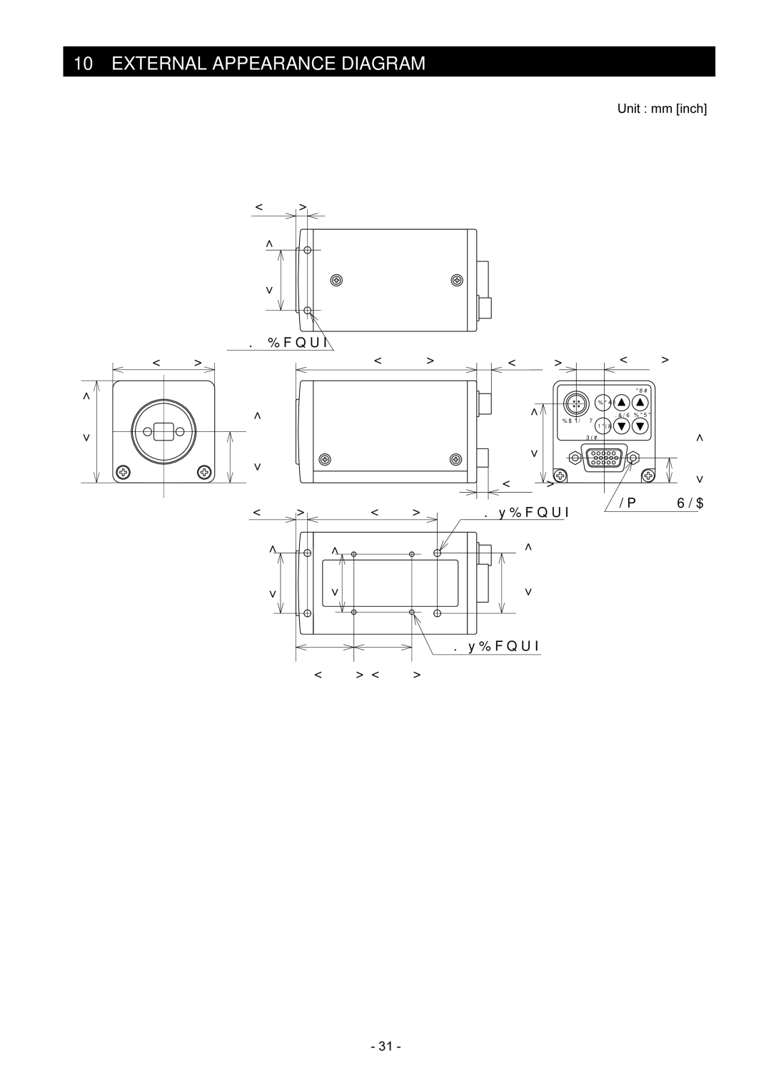 Toshiba IK-TF2 instruction manual 10EXTERNAL Appearance Diagram, M3 Depth No.4-40UNC M2 Depth 