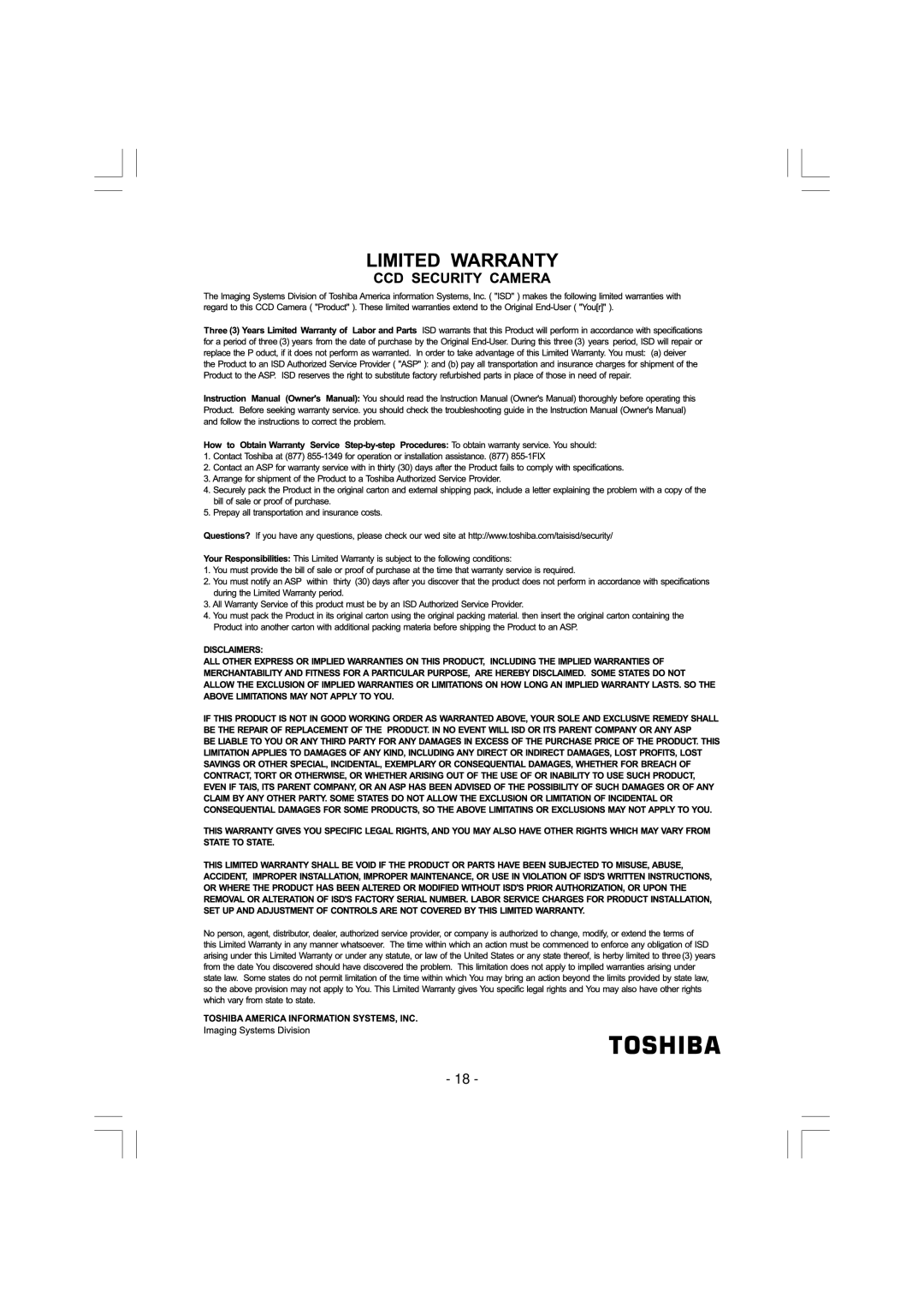 Toshiba IK-VR01A instruction manual 