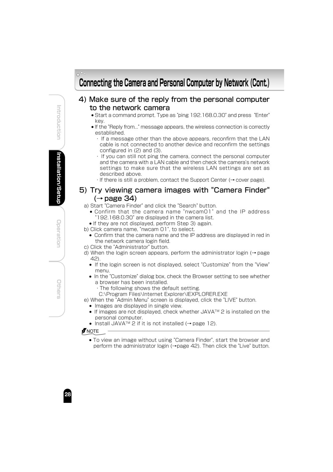 Toshiba IK-WB01A manual Try viewing camera images with Camera Finder → 