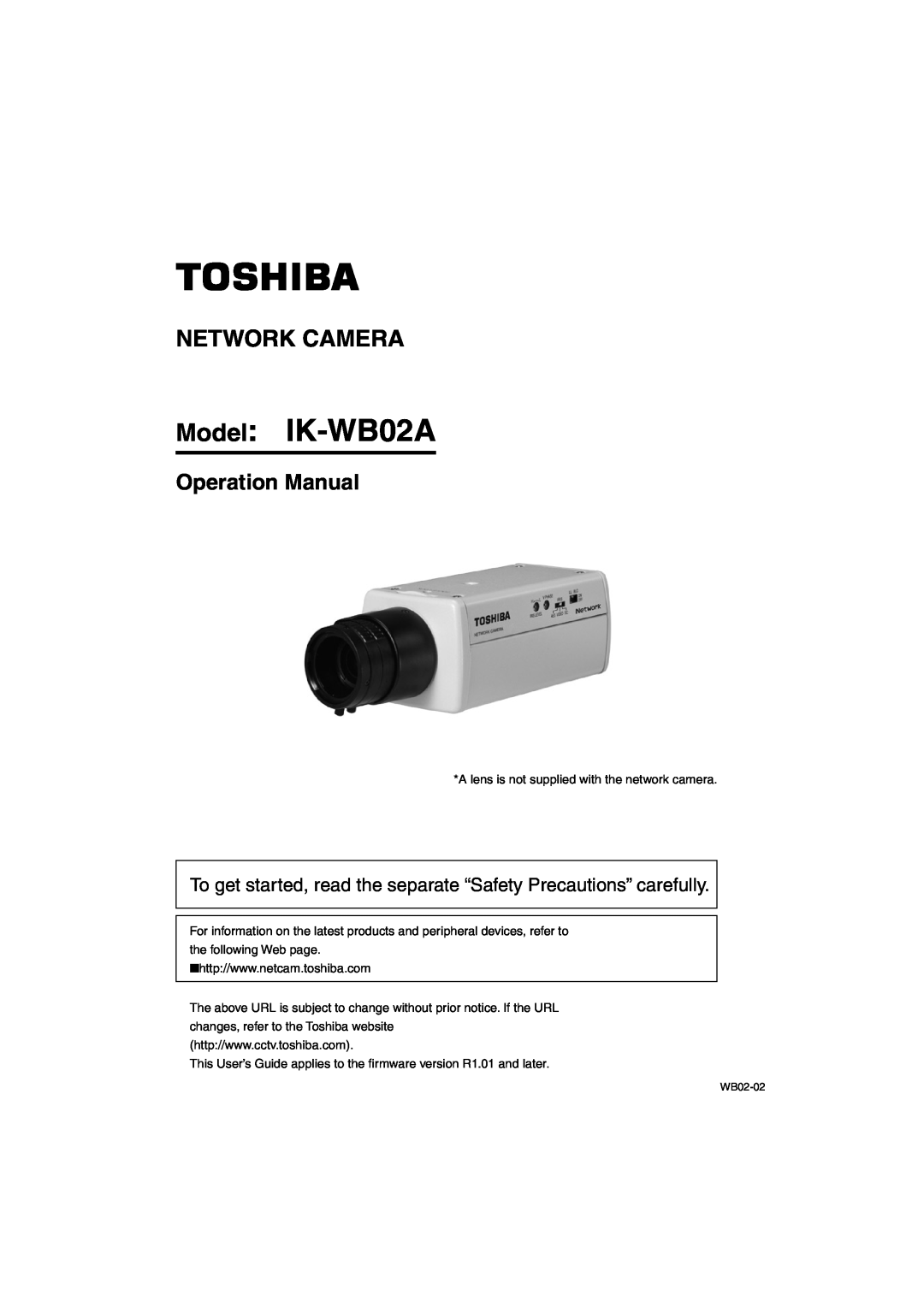 Toshiba manual Model IK-WB02A, Network Camera 