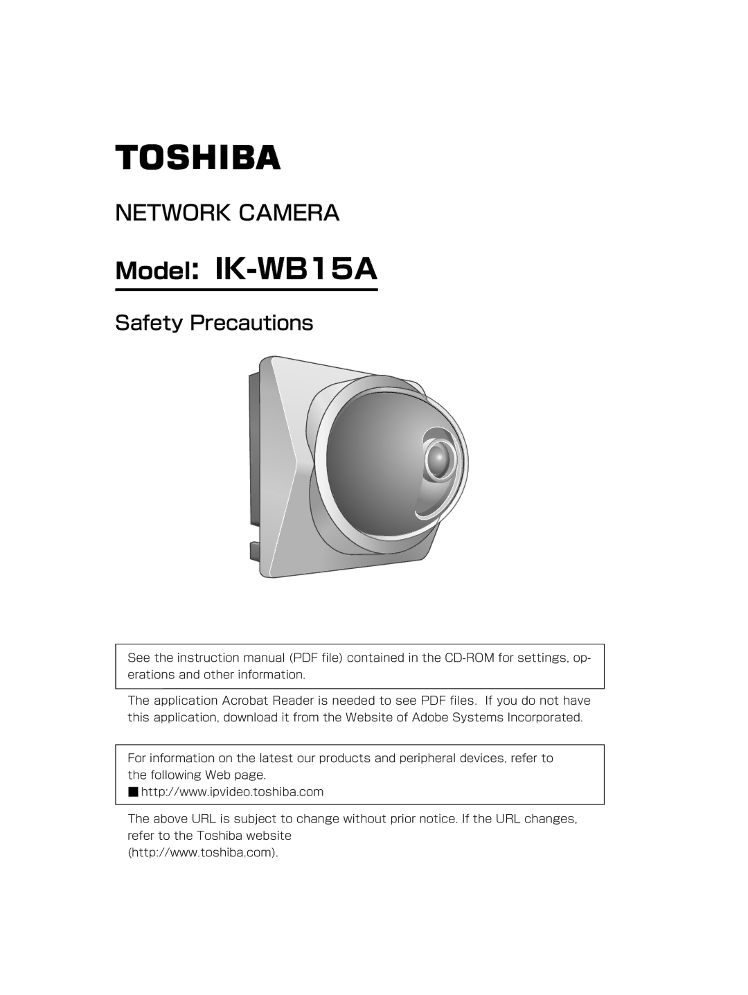 Toshiba manual Model IK-WB15A 