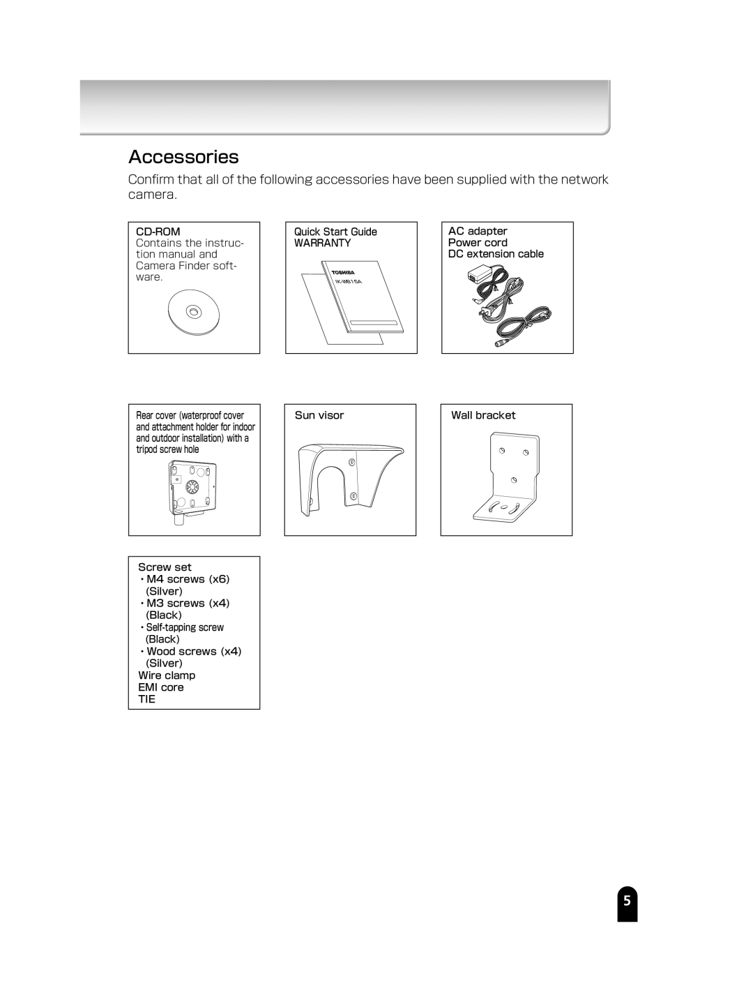 Toshiba IK-WB15A manual Accessories, Warranty 