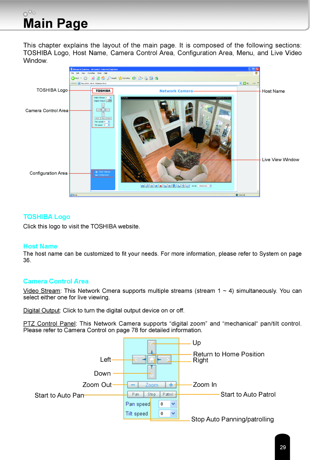 Toshiba IK-WB16A-W user manual Main, Host Name 