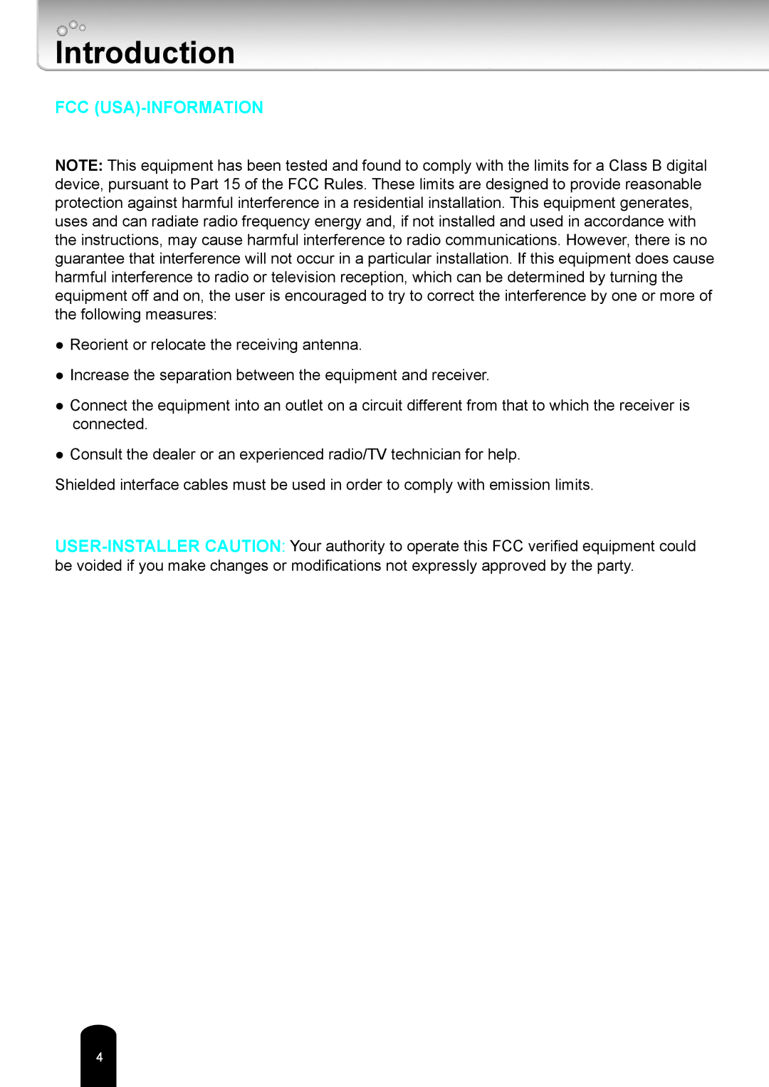 Toshiba IK-WB16A-W user manual Introduction, Fcc Usa-Information 