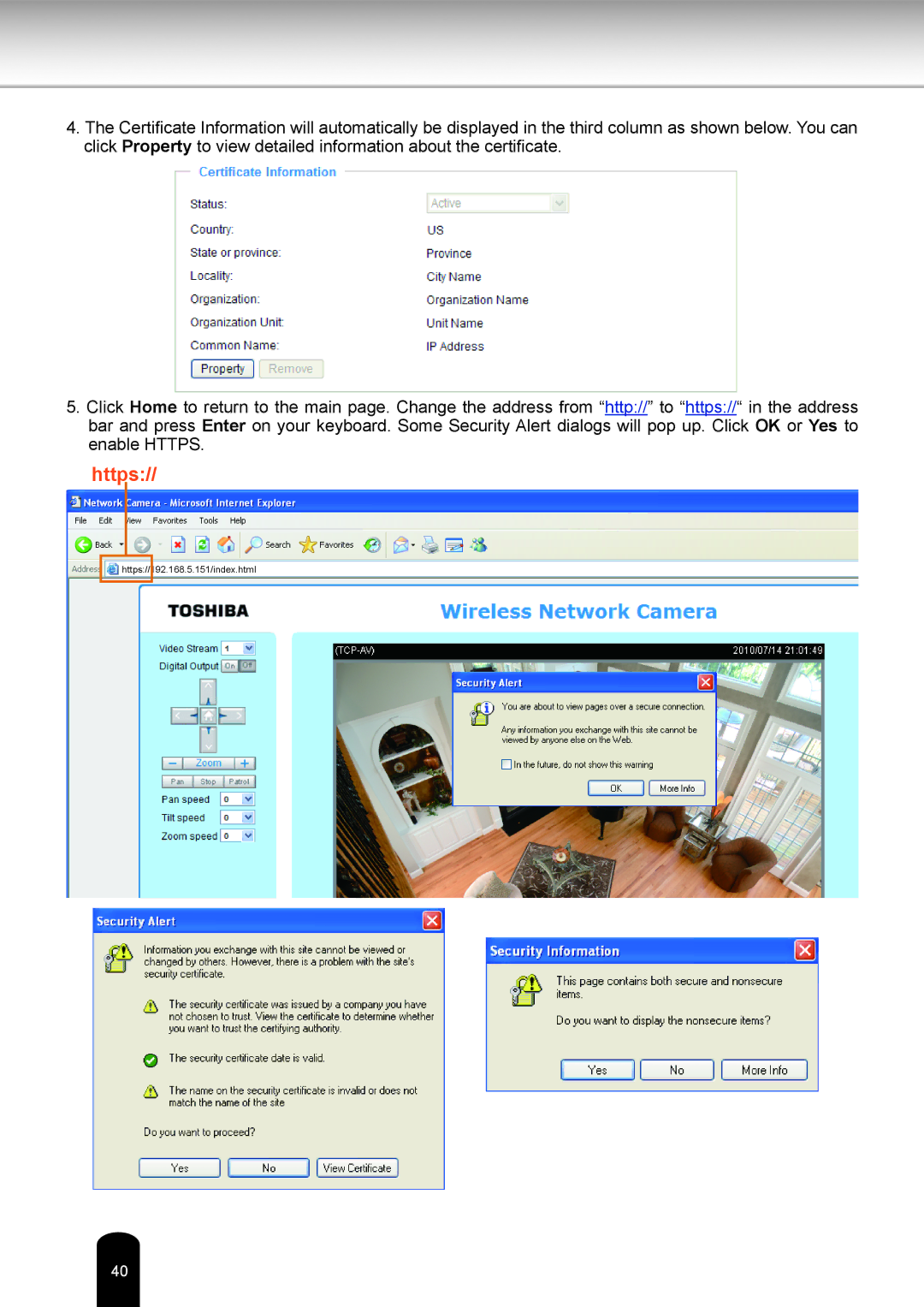 Toshiba IK-WB16A-W user manual Https 