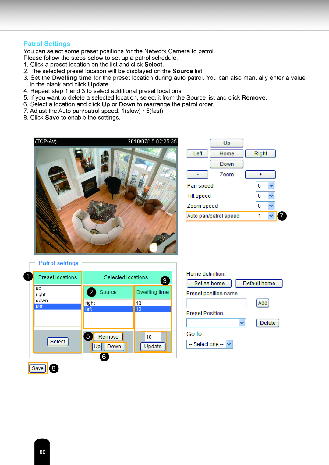 Toshiba IK-WB16A-W user manual Patrol Settings 