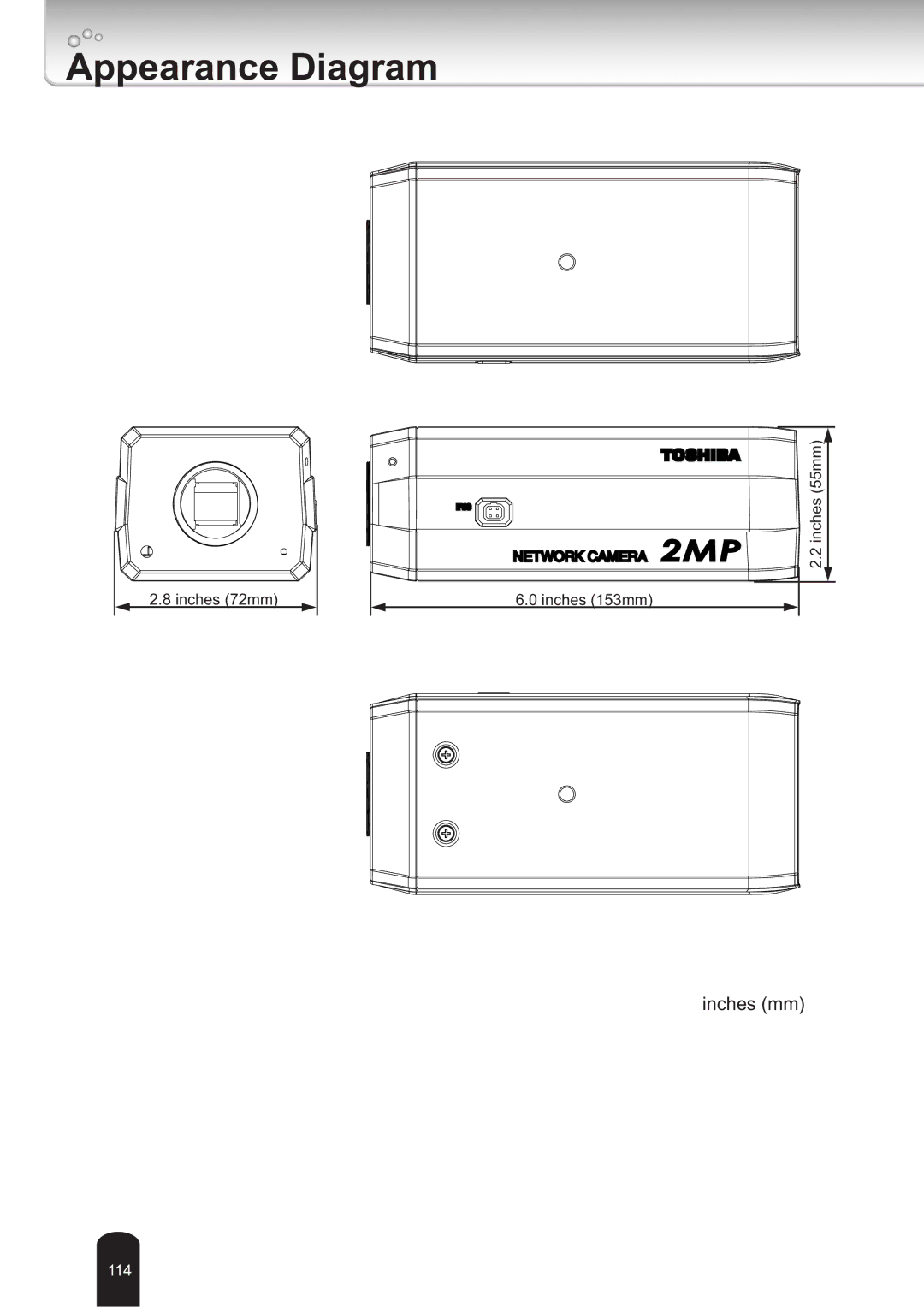 Toshiba IK-WB30A user manual Appearance Diagram 