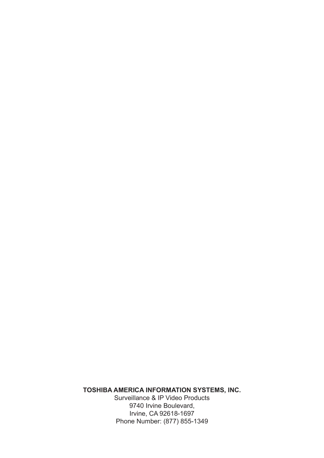 Toshiba IK-WB30A user manual Toshiba America Information SYSTEMS, INC 