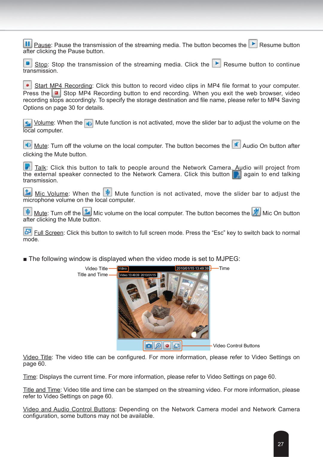 Toshiba IK-WB30A user manual Time 