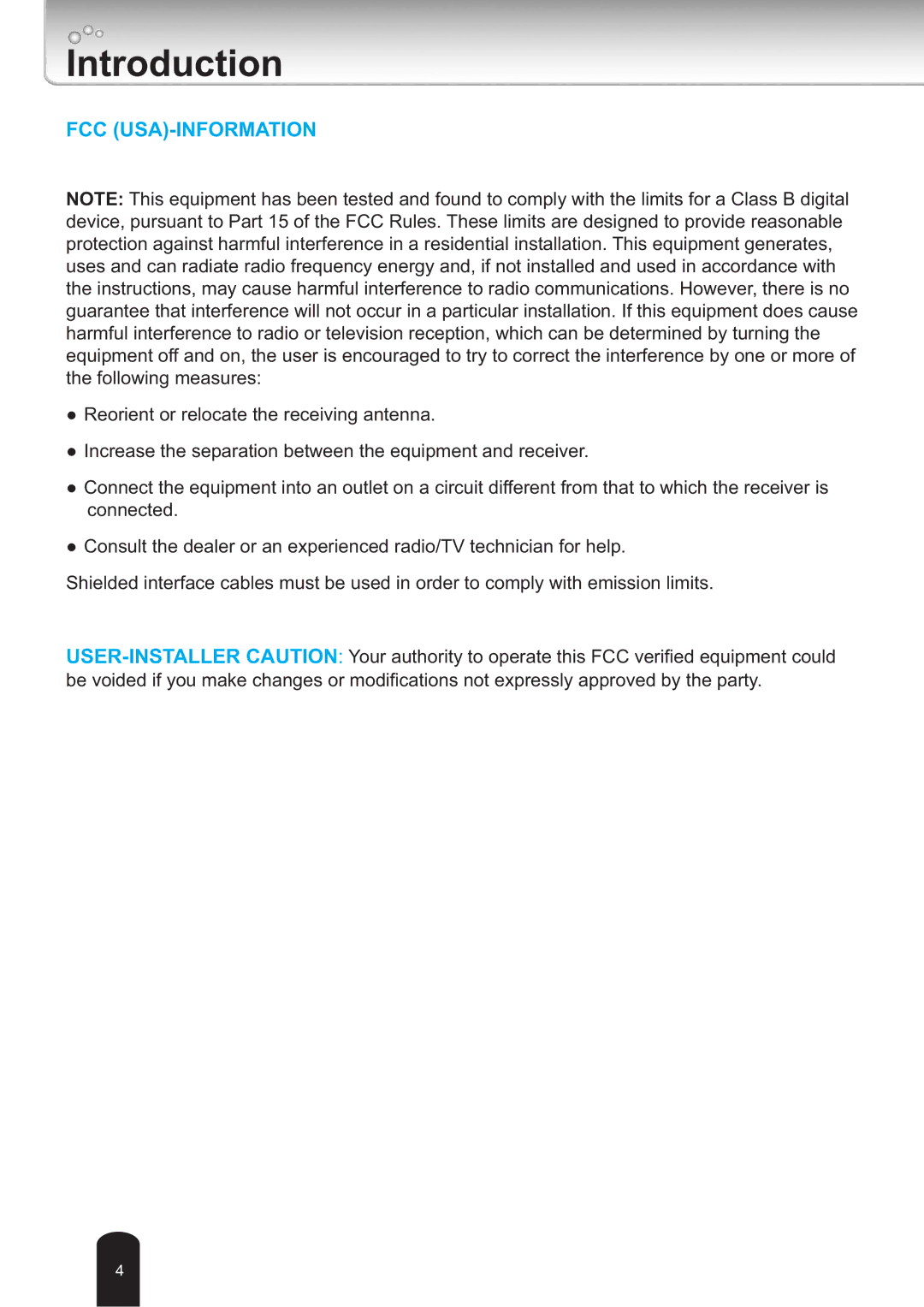 Toshiba IK-WB30A user manual Introduction, Fcc Usa-Information 