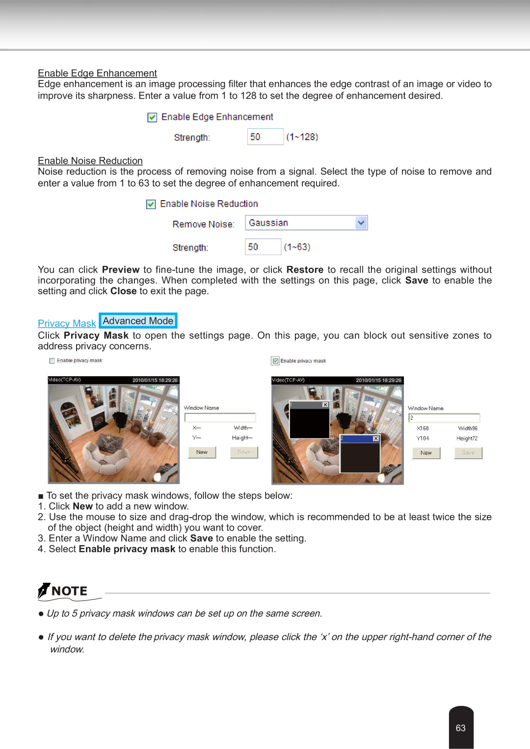 Toshiba IK-WB30A user manual Privacy Mask 