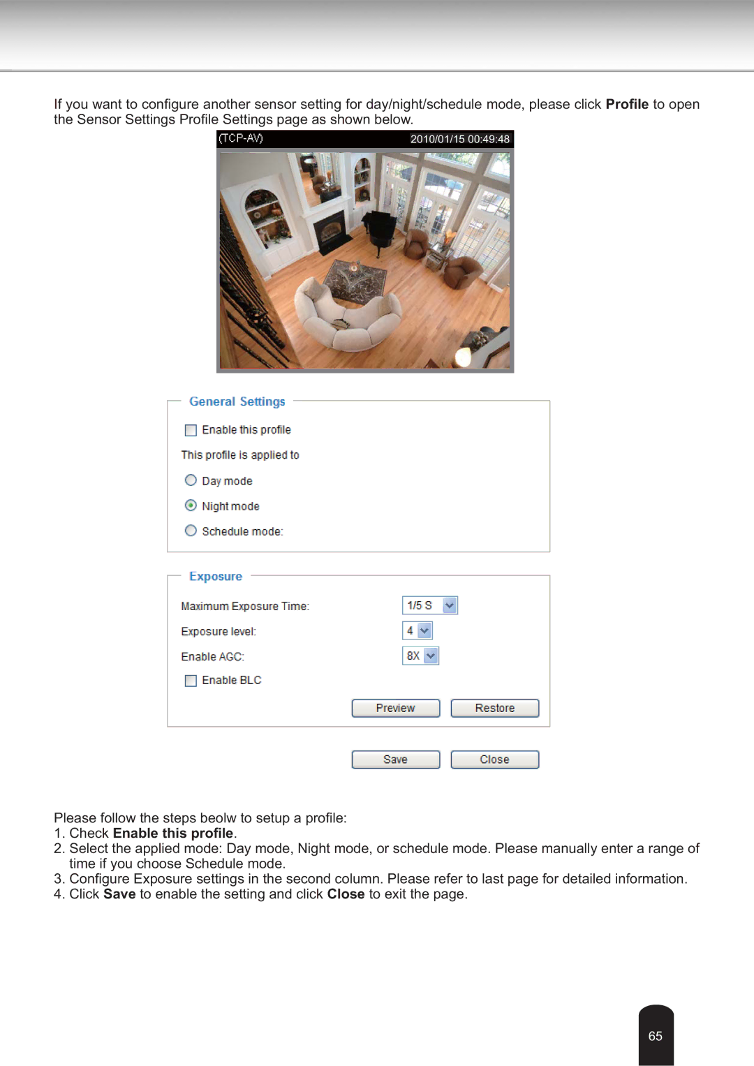 Toshiba IK-WB30A user manual Check Enable this proﬁle 