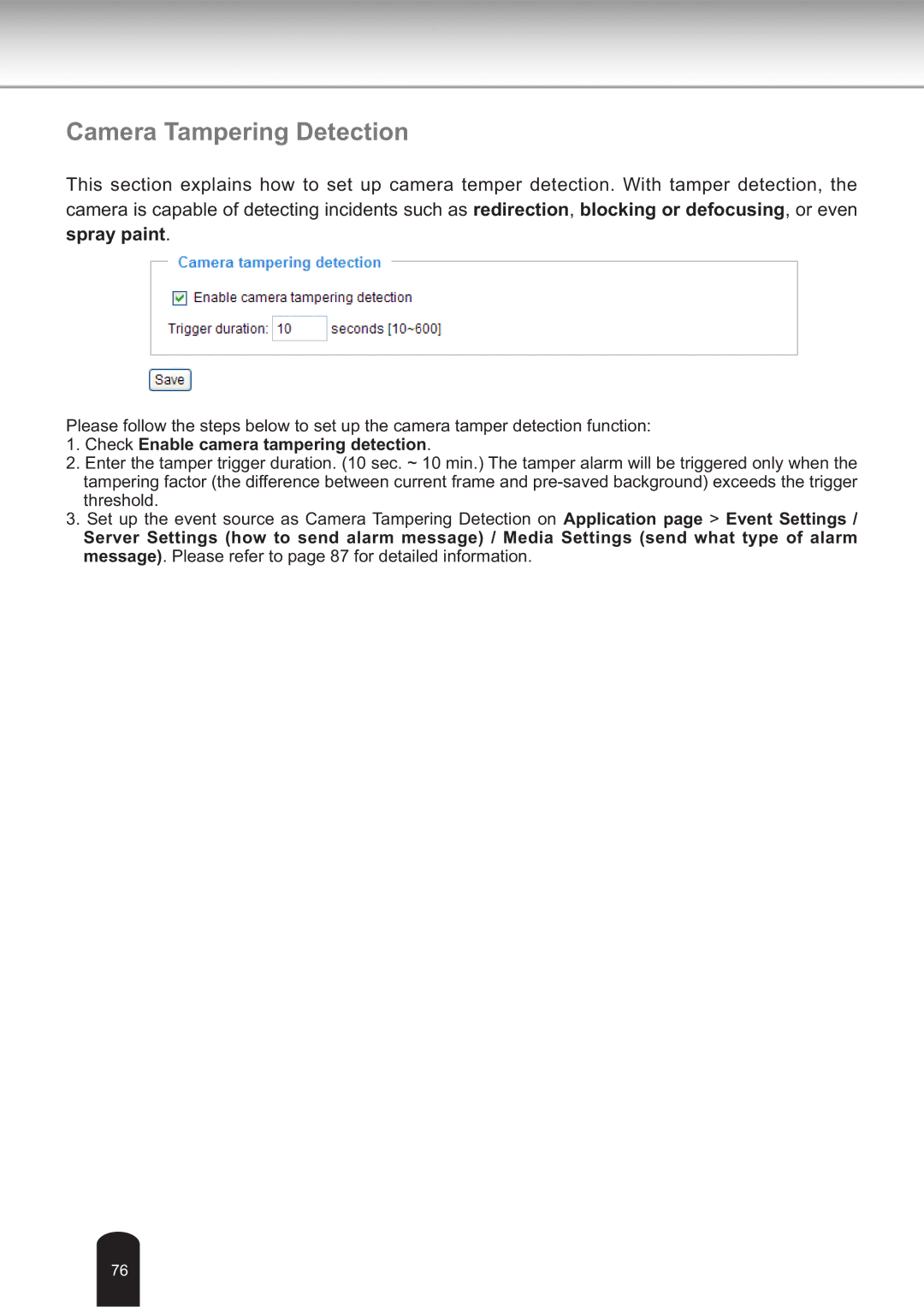 Toshiba IK-WB30A user manual Camera Tampering Detection, Spray paint 