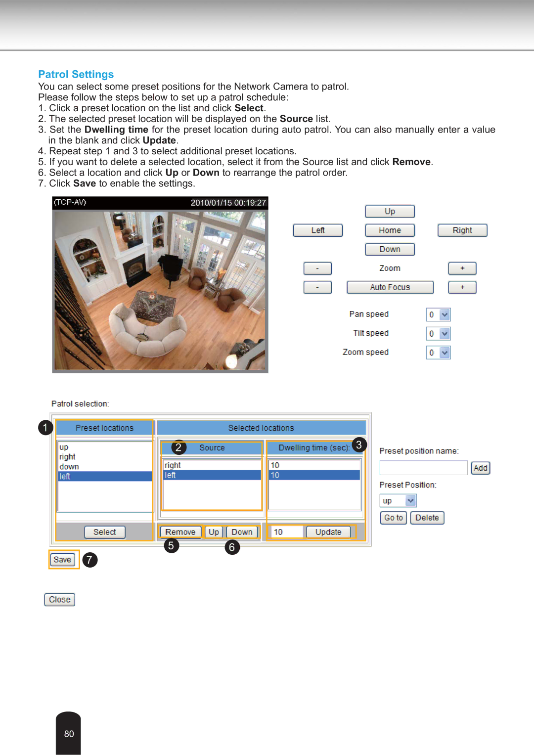 Toshiba IK-WB30A user manual Patrol Settings 