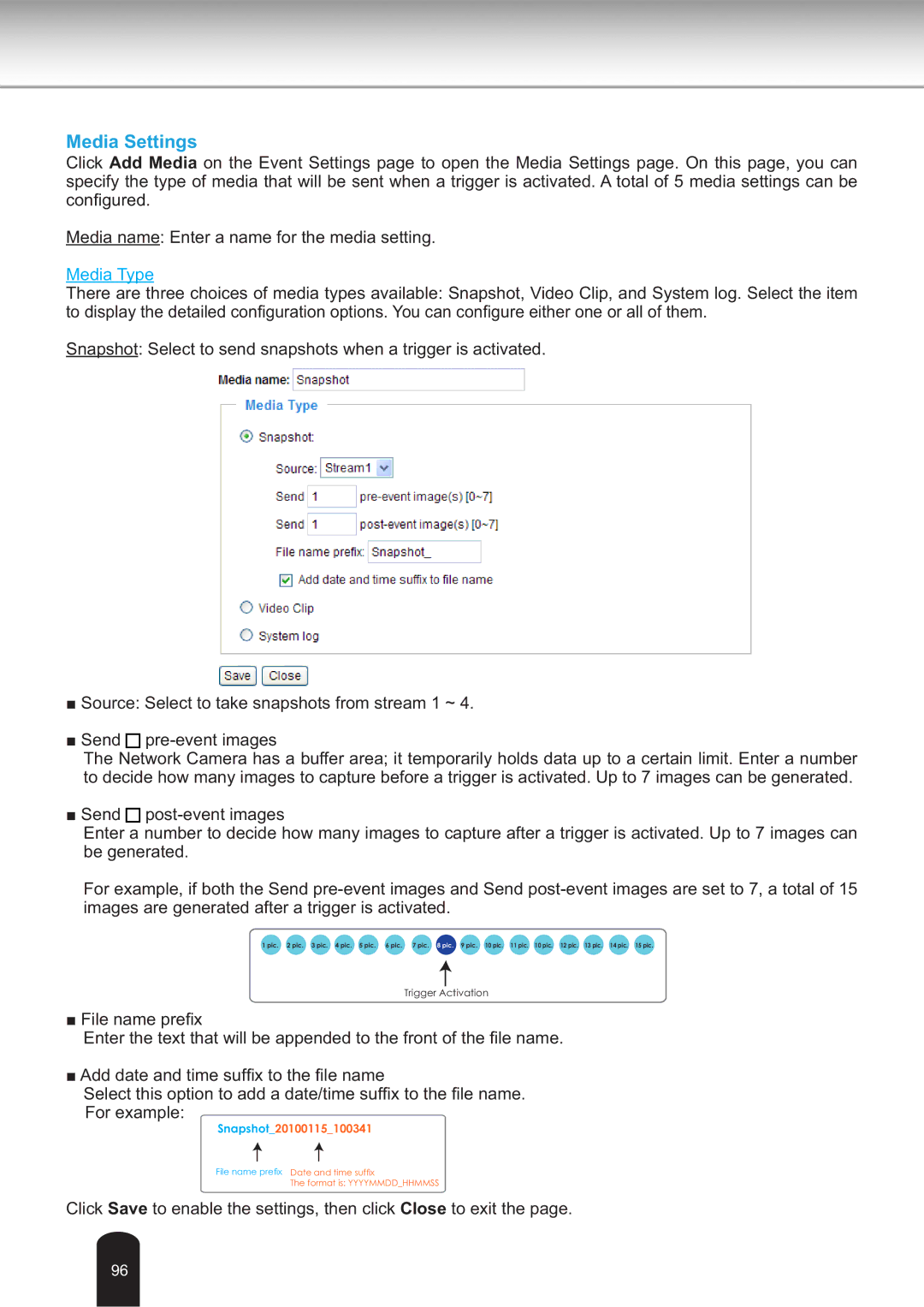 Toshiba IK-WB30A user manual Media Settings 