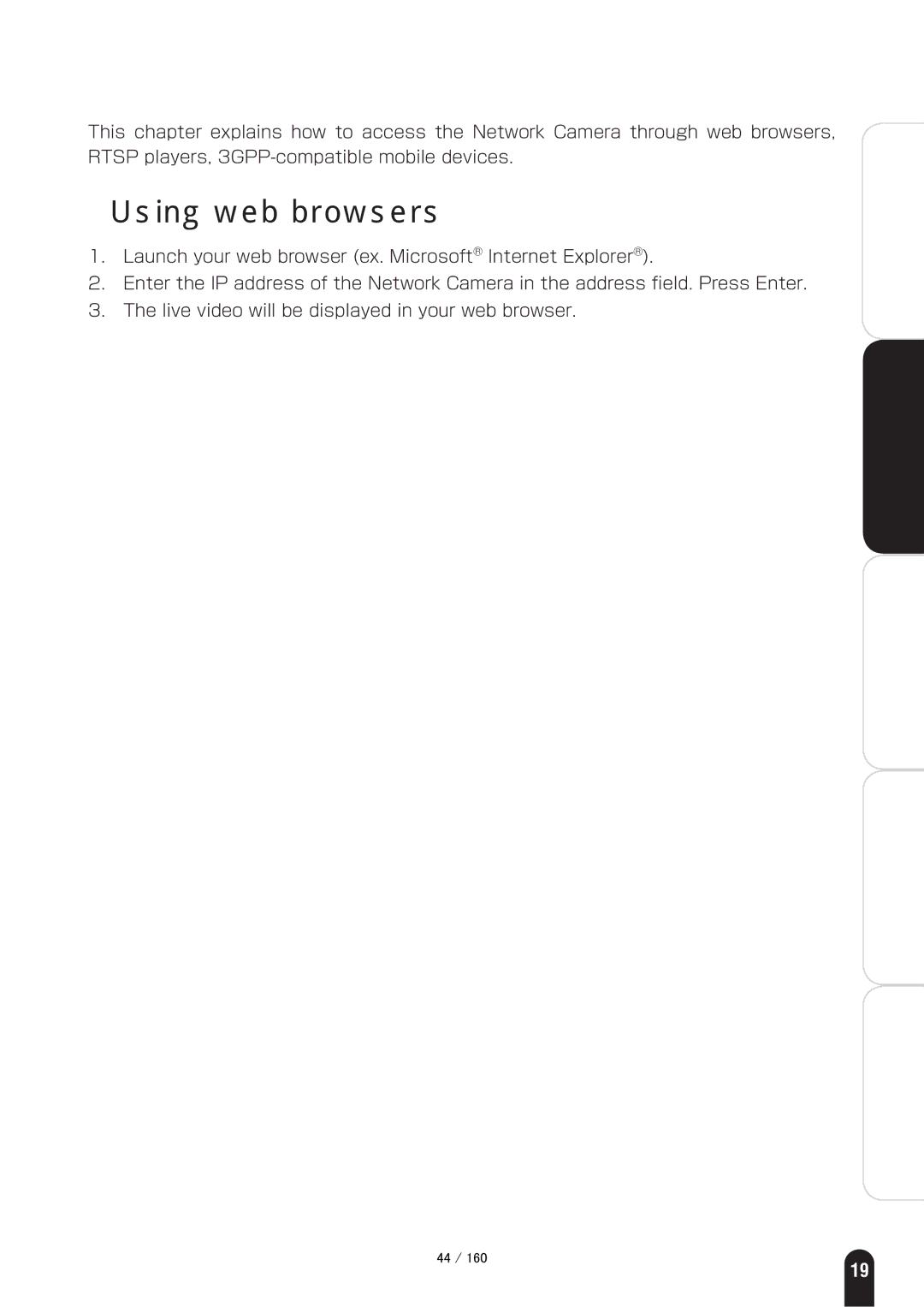 Toshiba IK-WB70A manual Initial Access to the Network Camera, Using web browsers 