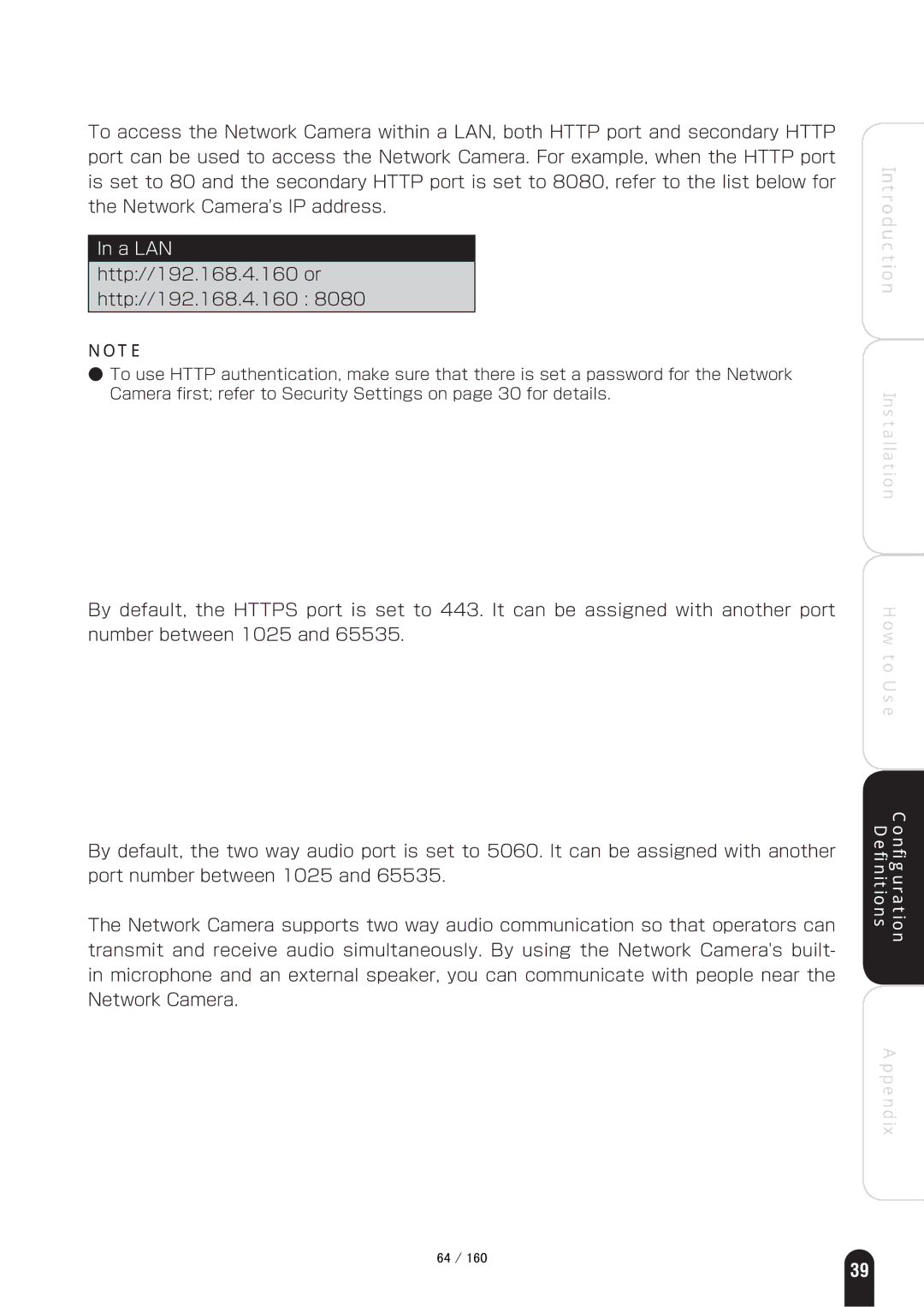 Toshiba IK-WB70A manual Https, Two way audio 