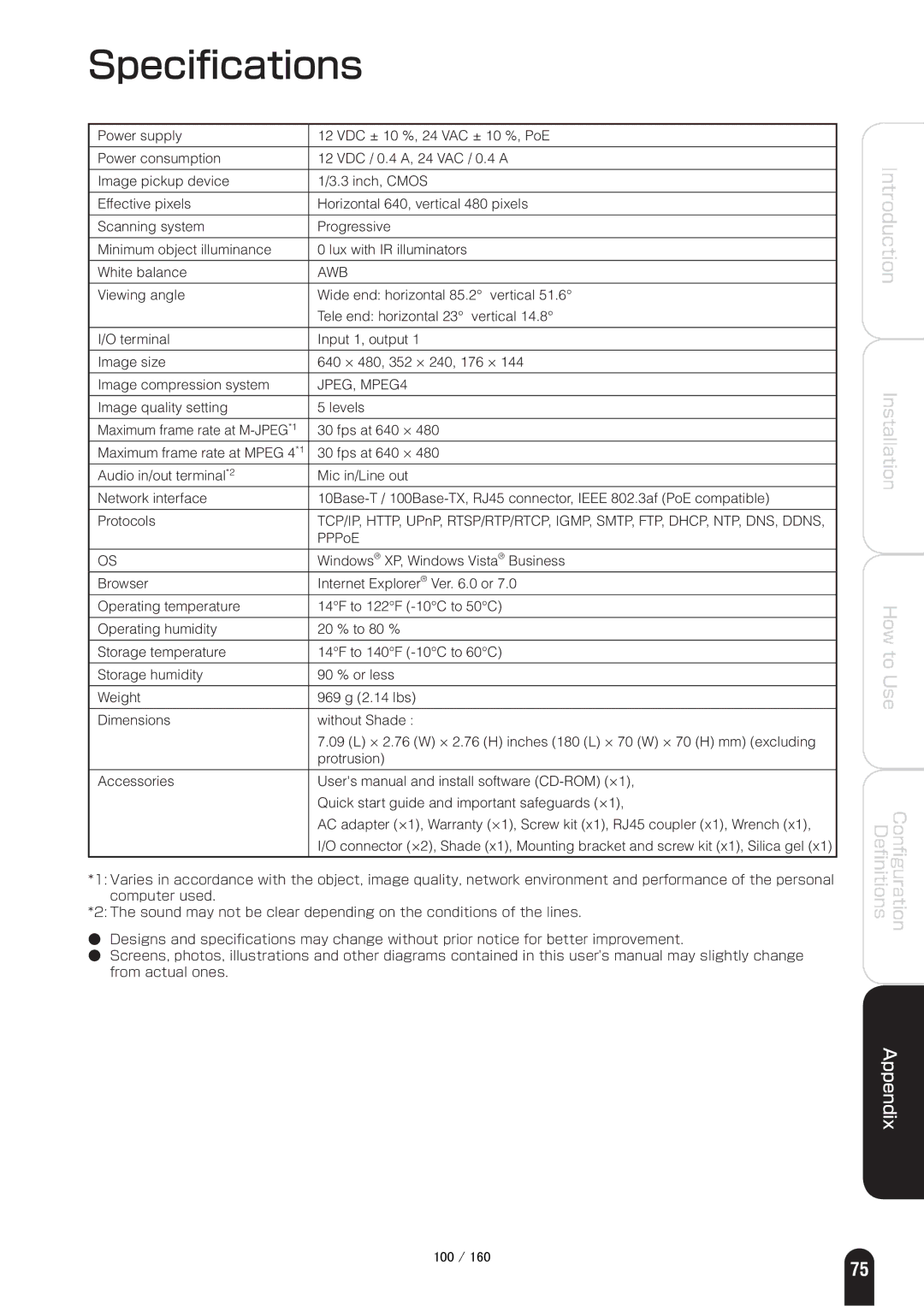 Toshiba IK-WB70A manual Speciﬁcations, Awb 