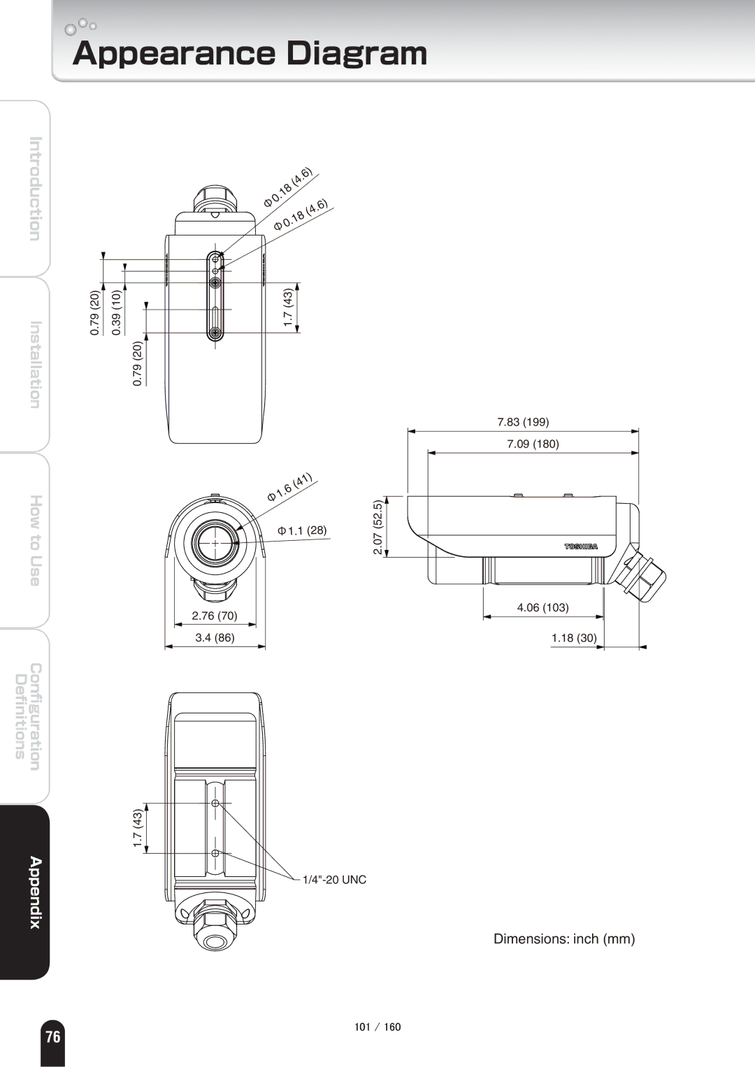 Toshiba IK-WB70A manual Appearance Diagram 