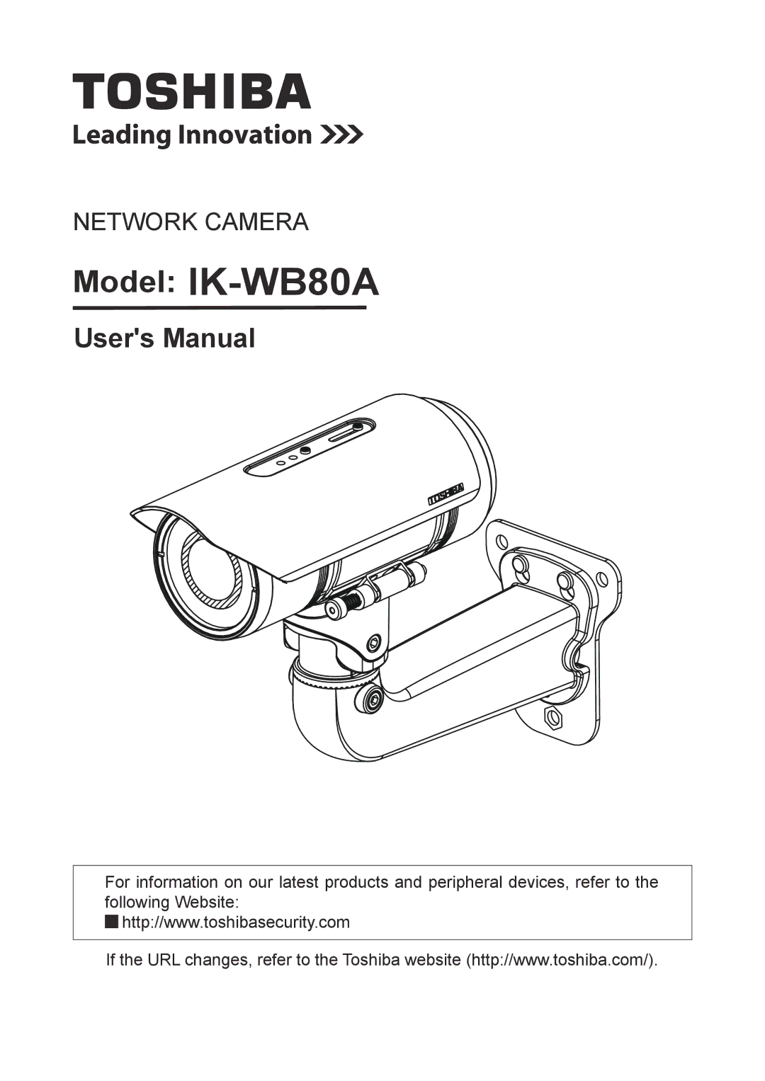 Toshiba user manual Model IK-WB80A 