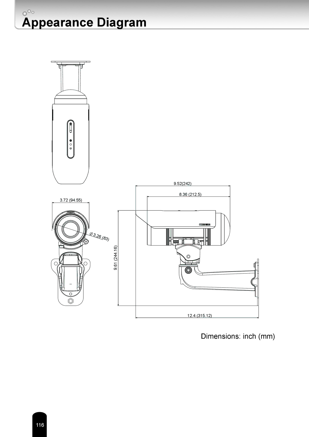 Toshiba IK-WB80A user manual Appearance Diagram 