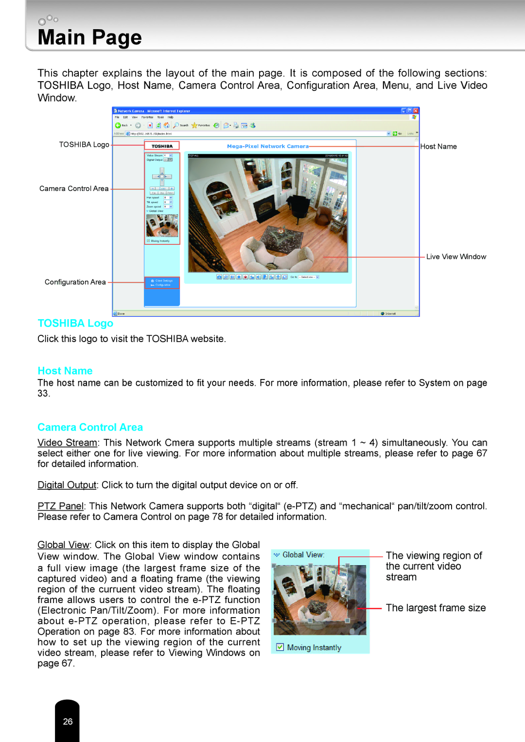 Toshiba IK-WB80A user manual Main, Host Name 