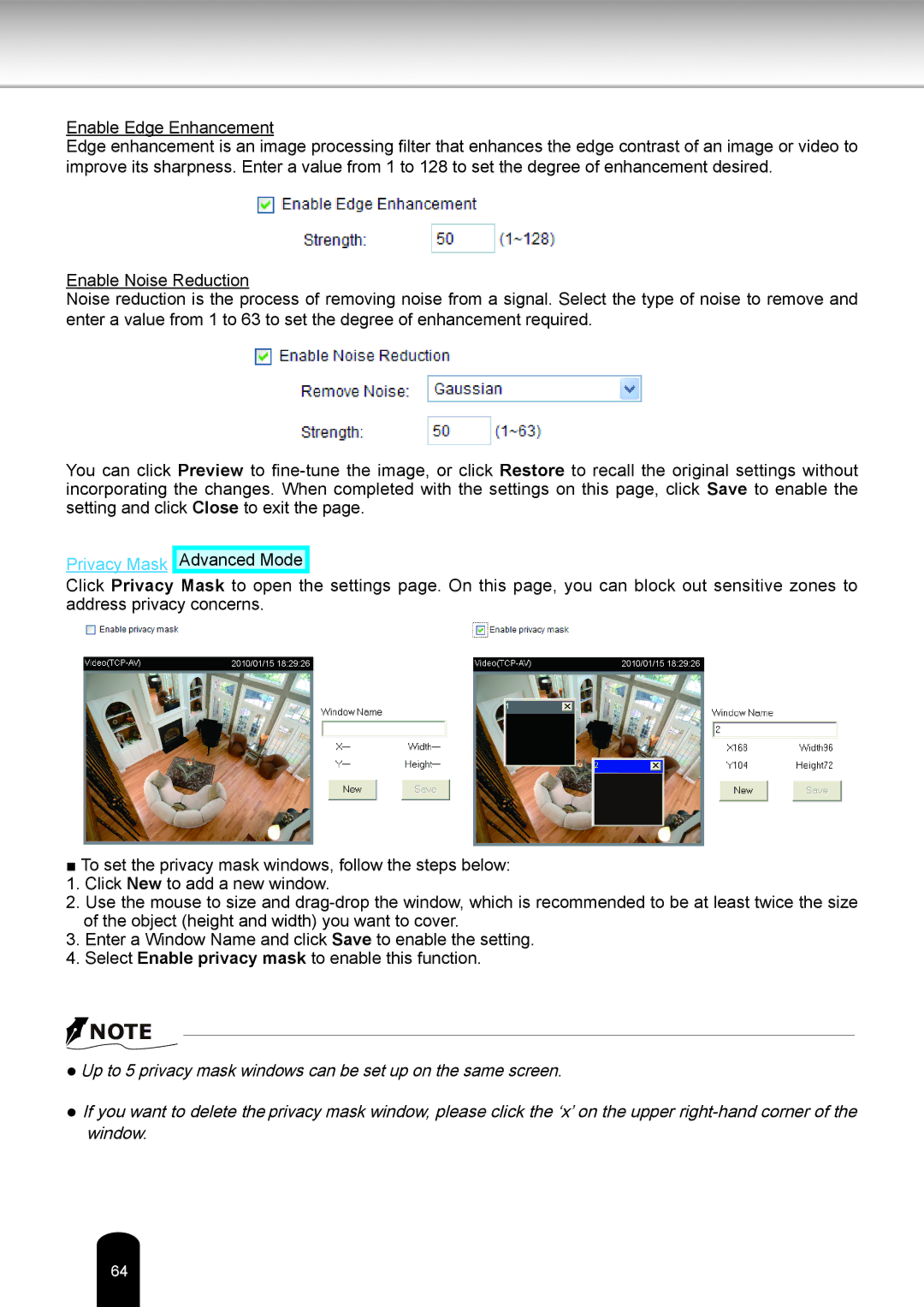 Toshiba IK-WB80A user manual Privacy Mask 