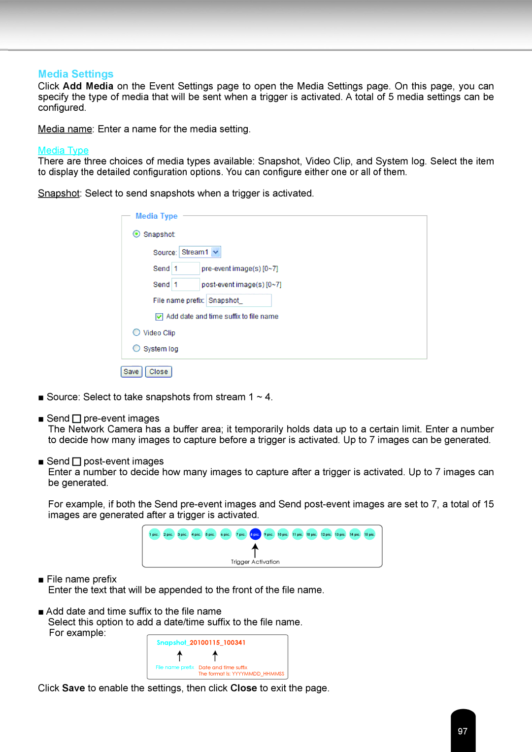 Toshiba IK-WB80A user manual Media Settings, Media Type 