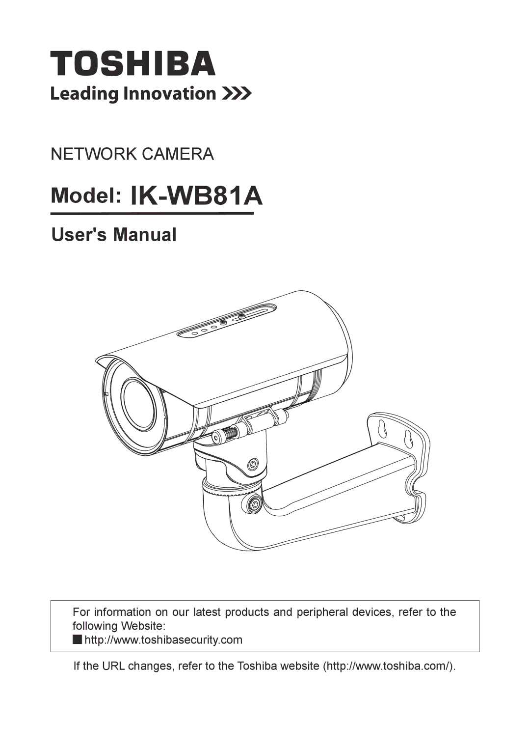 Toshiba user manual Model IK-WB81A 