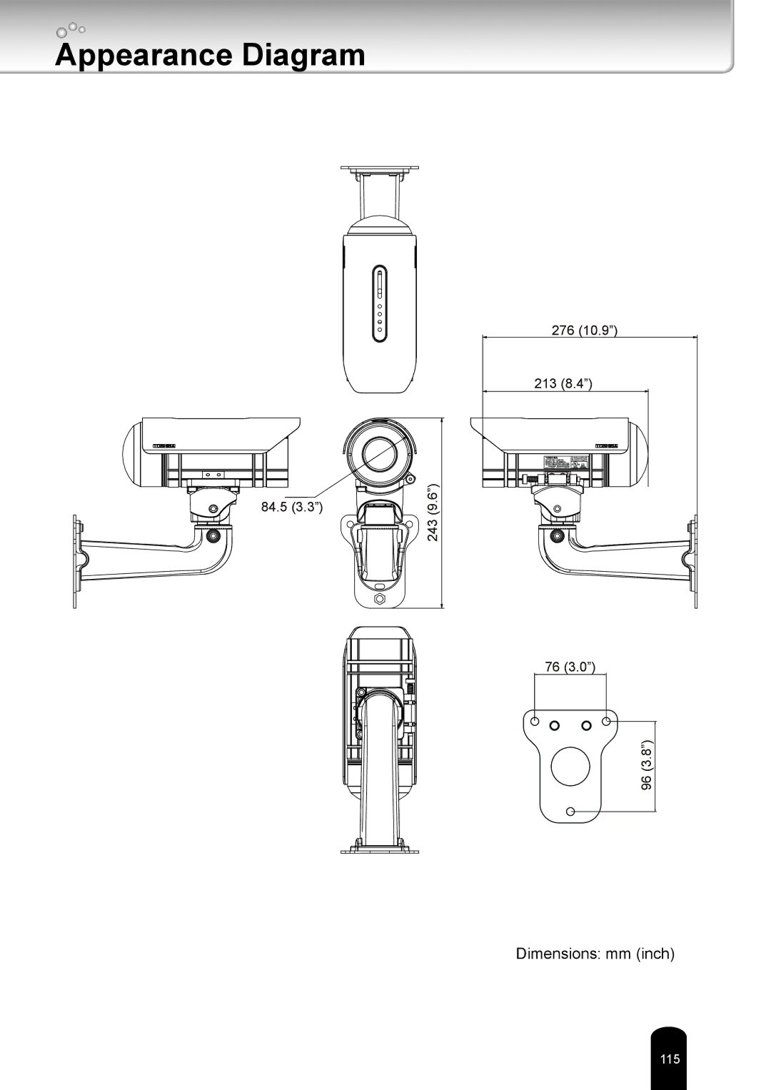 Toshiba IK-WB81A user manual Appearance Diagram 