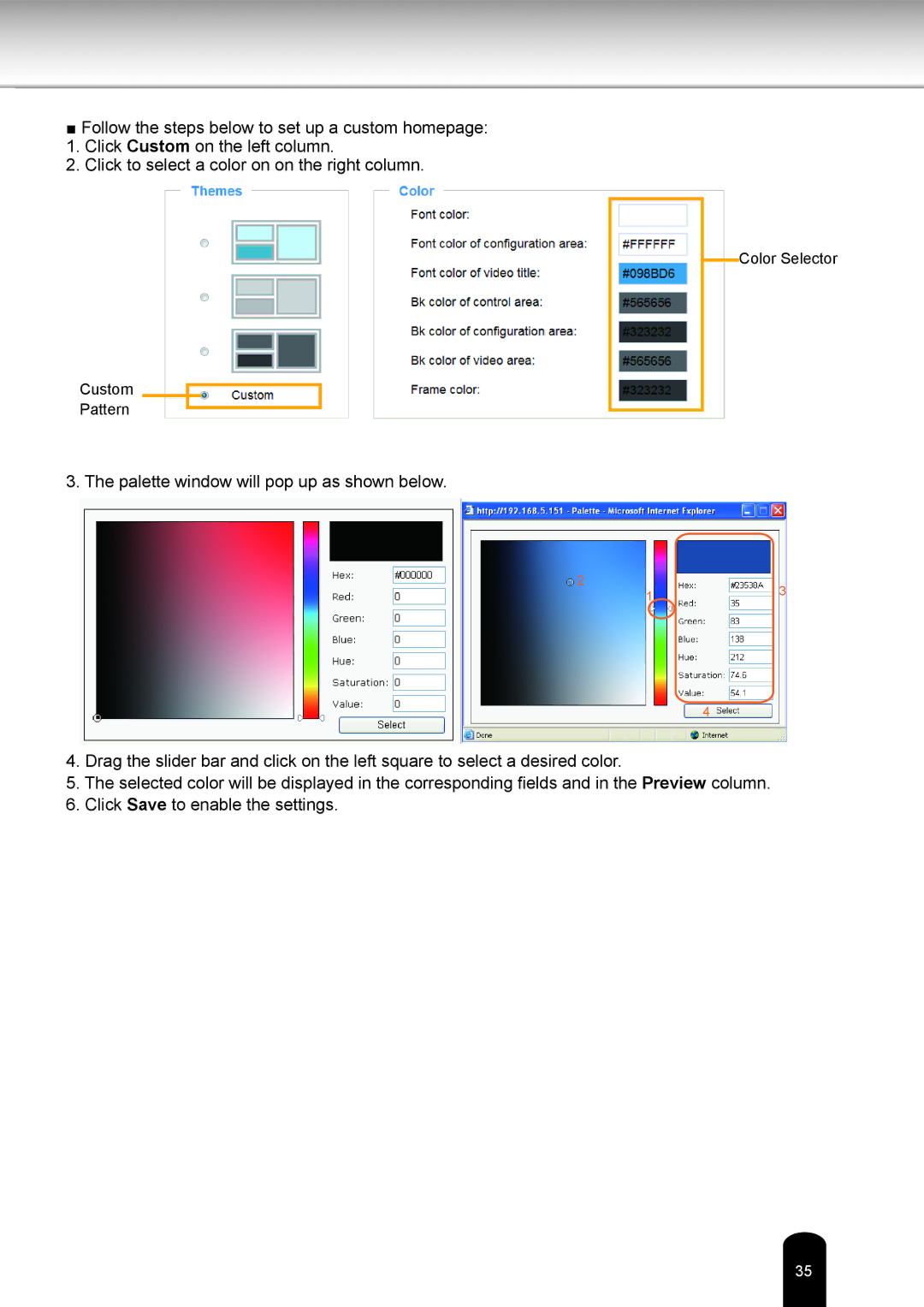 Toshiba IK-WB81A user manual Palette window will pop up as shown below 