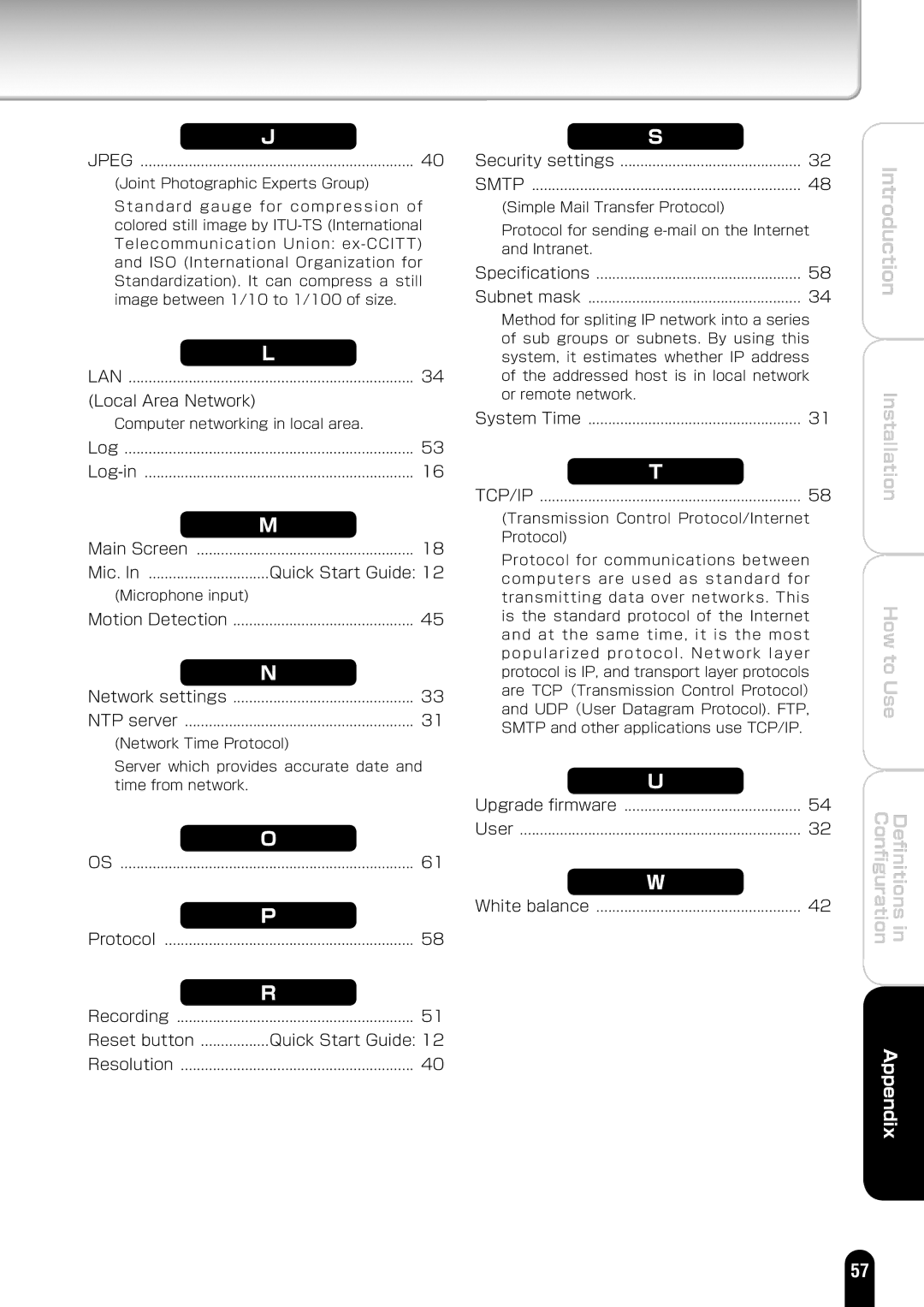 Toshiba IK-WD01A manual Local Area Network 