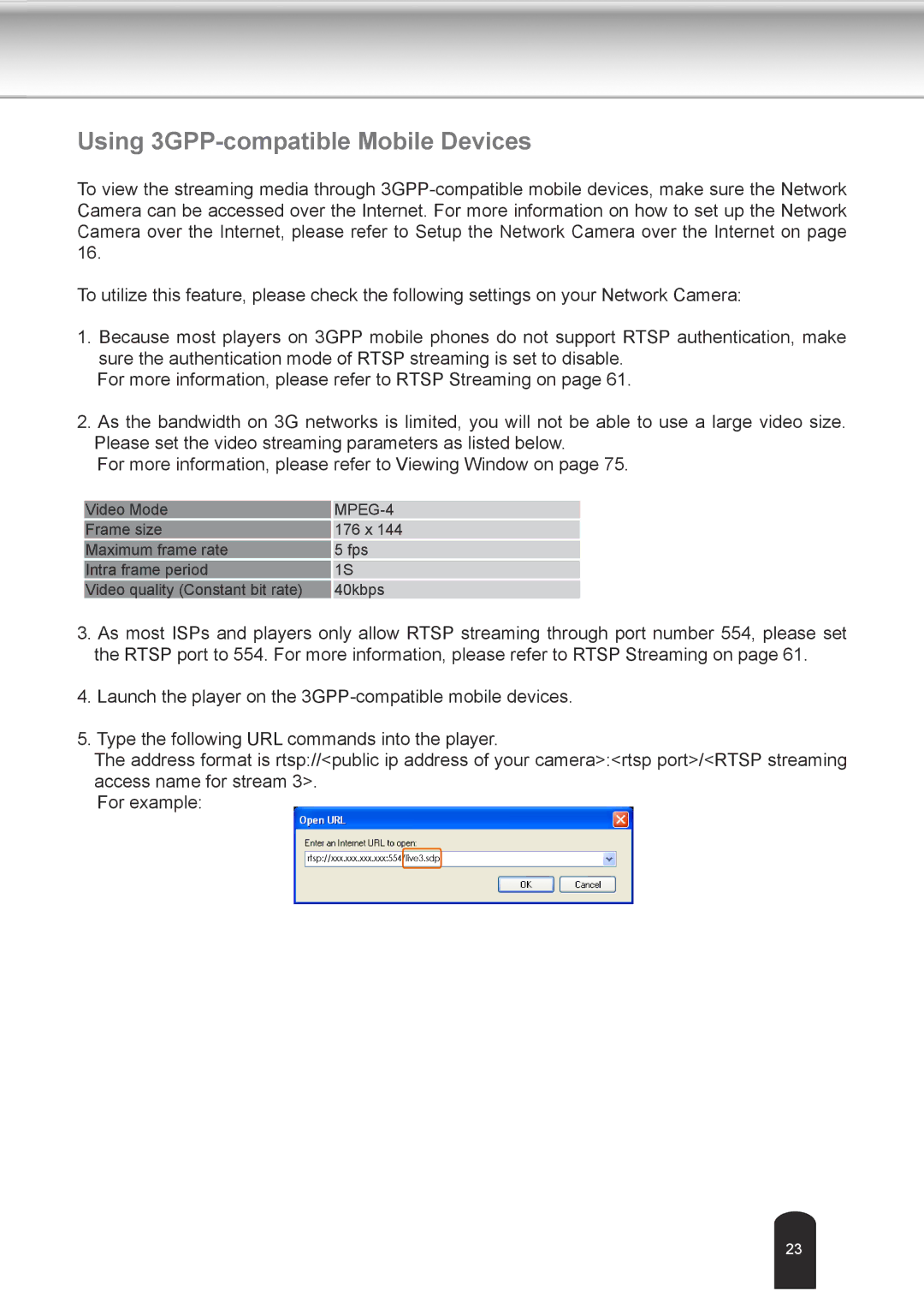 Toshiba IK-WD04A user manual Using 3GPP-compatible Mobile Devices, MPEG-4 